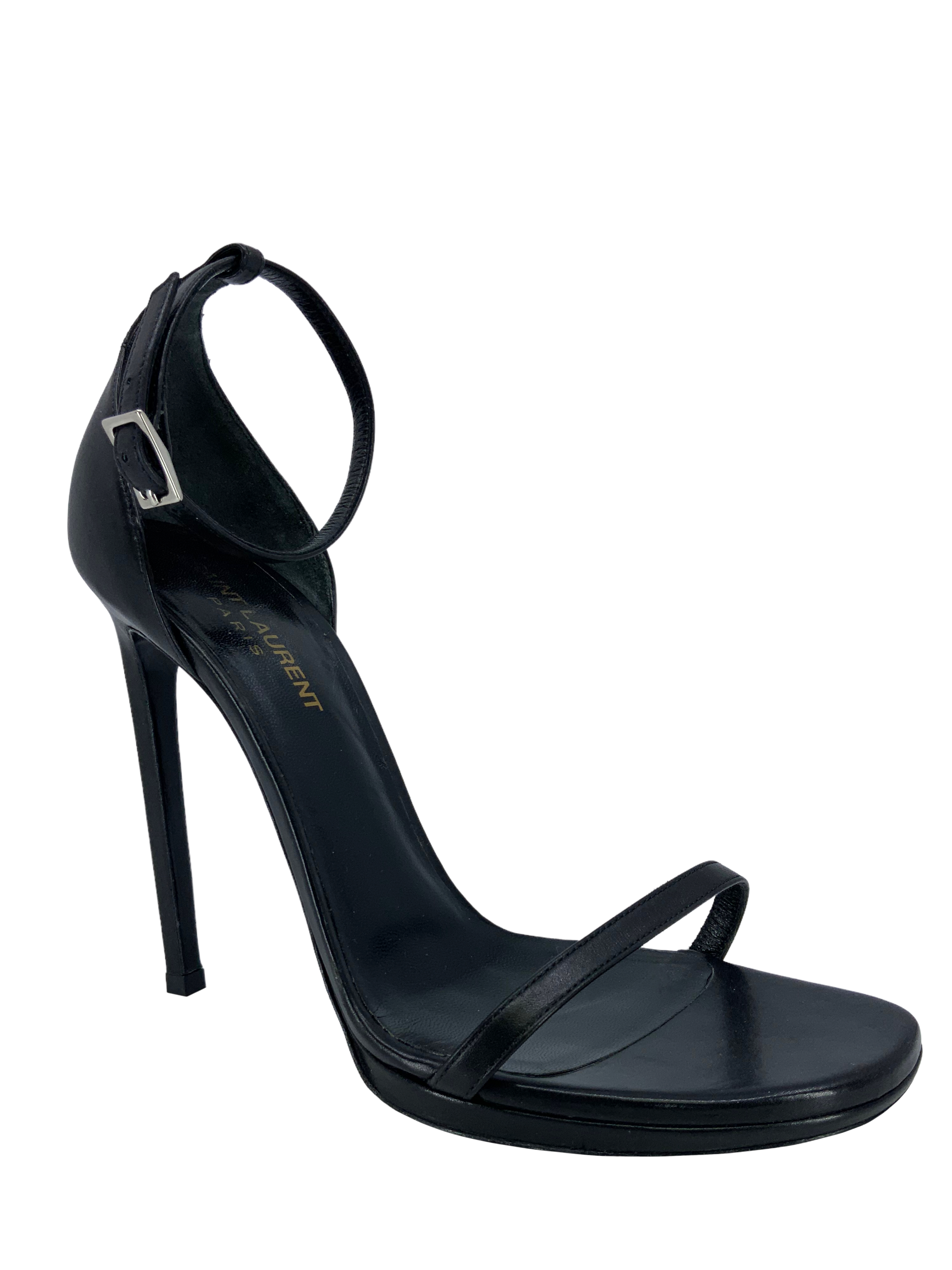 Google SEO optimized result: Saint Laurent Amber Patent Leather Sandals, Size 8.5