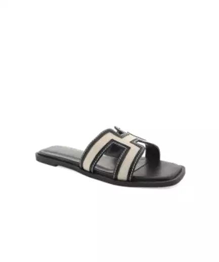 Gordy Sandal Wheat Linen Black