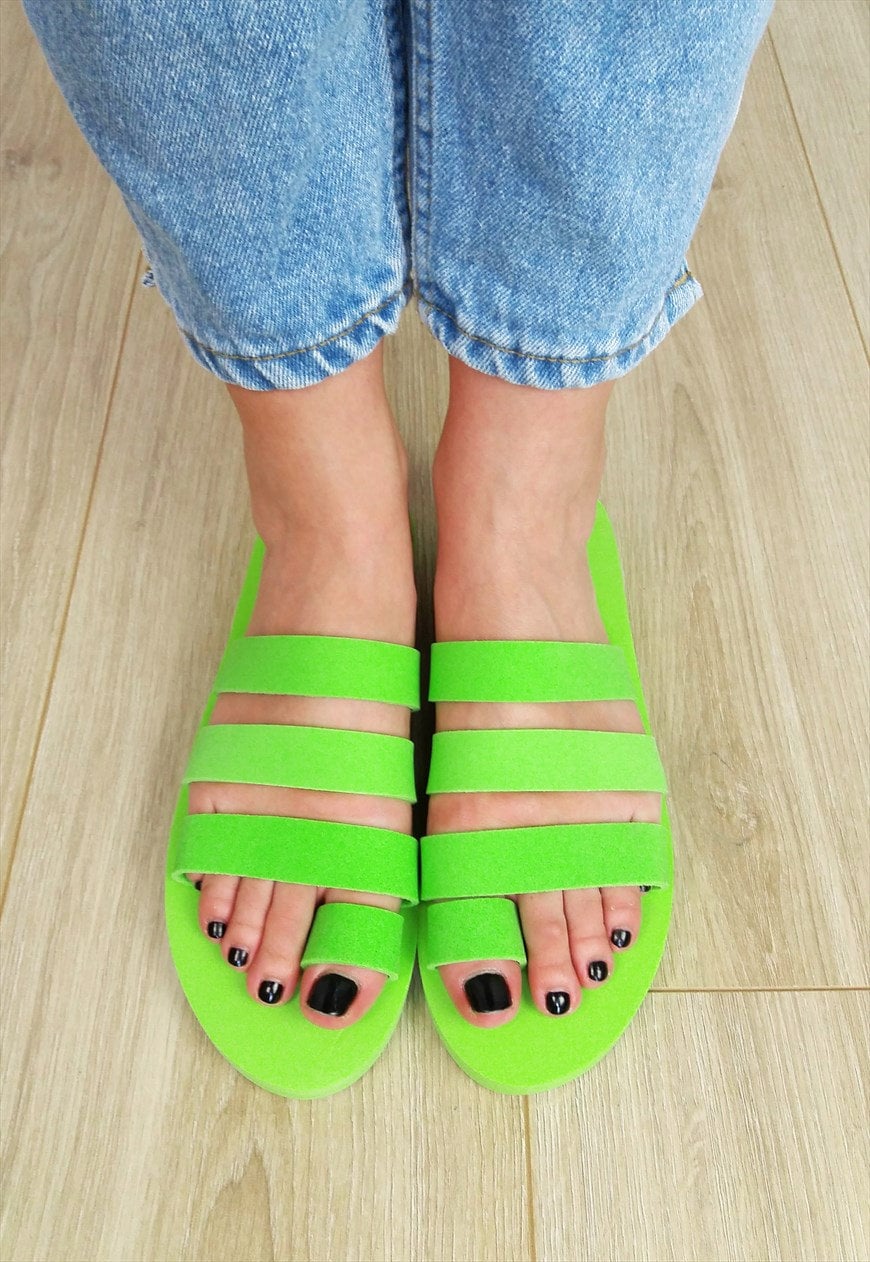 Green Foam Flip-Flops, Size 37-37.5, UK 4