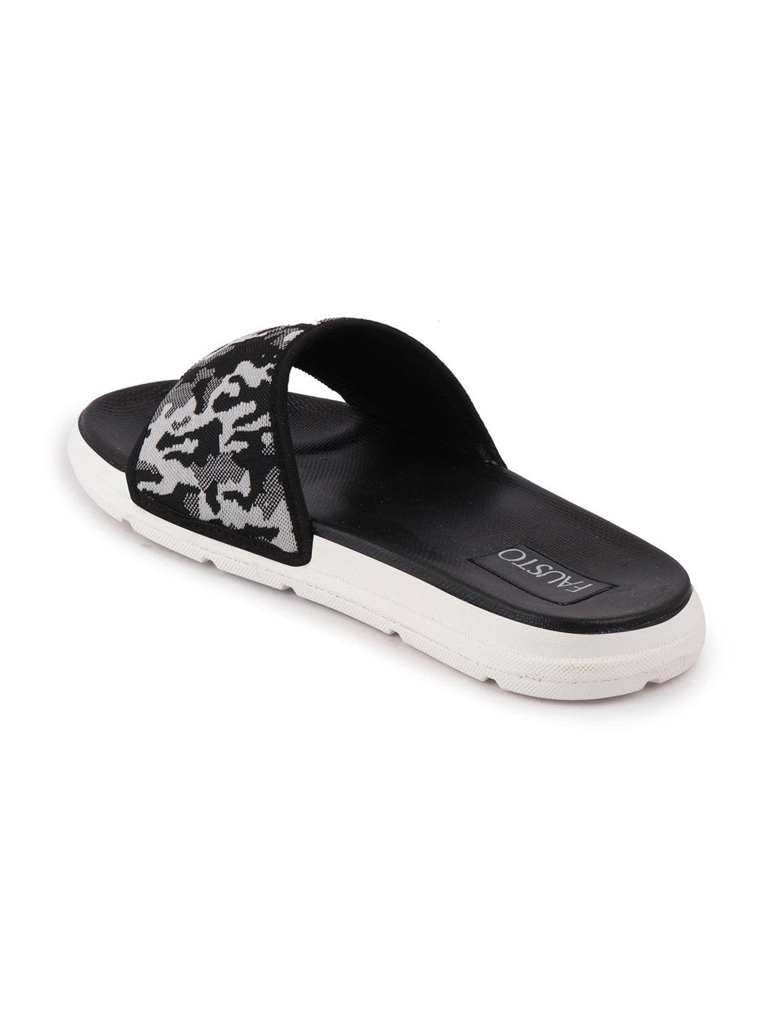 Grey Men's Casual Slip-On Printed Slider Flip-Flops