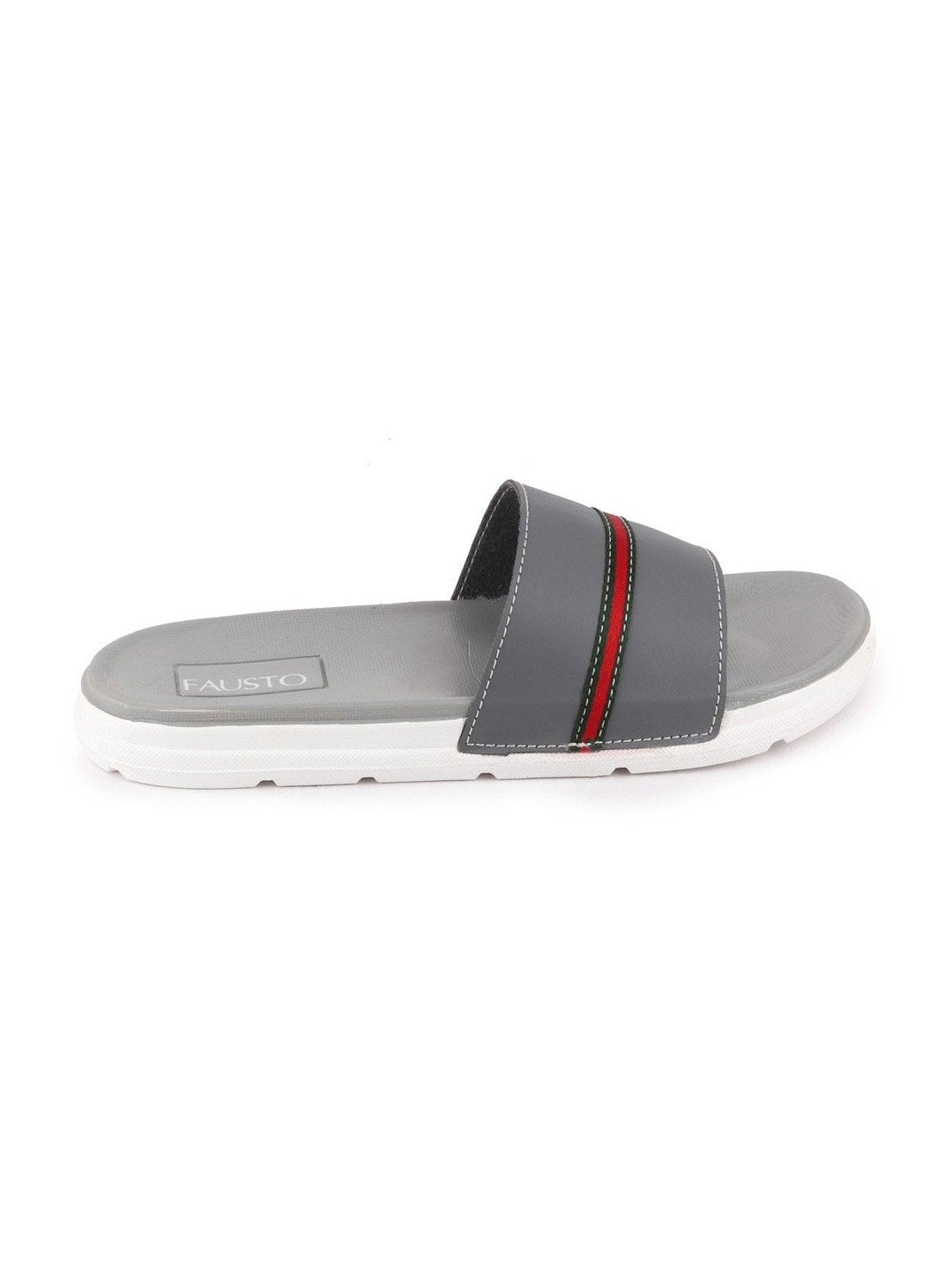 Grey Slip-On Color Block Flip-Flops for Men