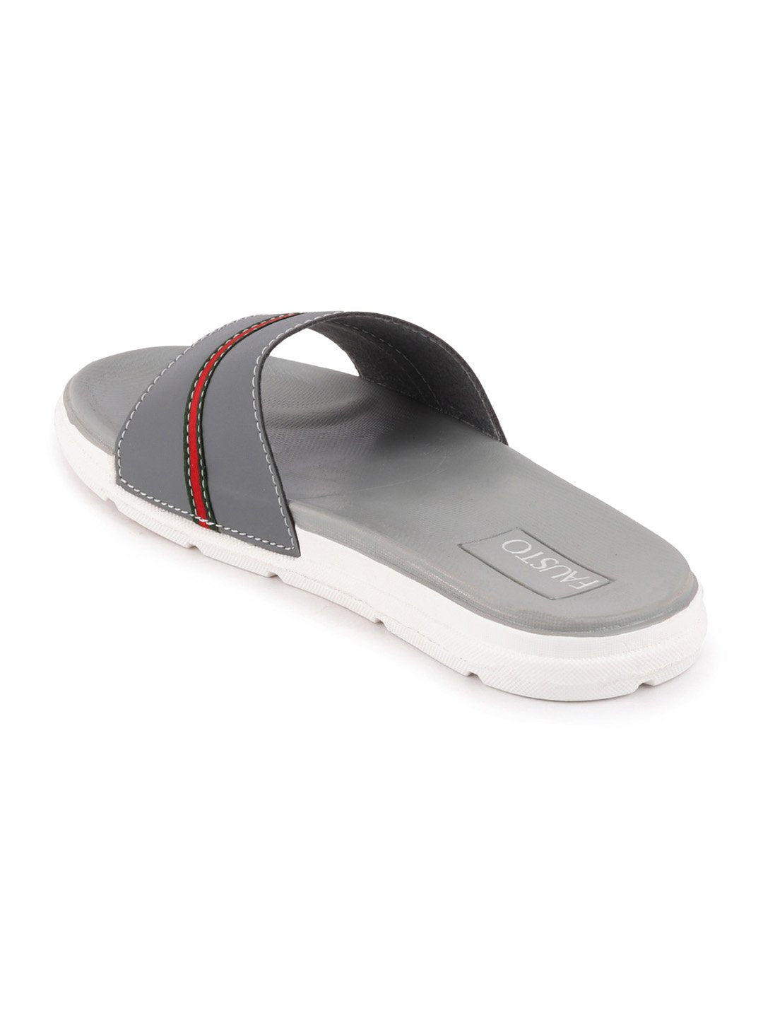 Grey Slip-On Color Block Flip-Flops for Men