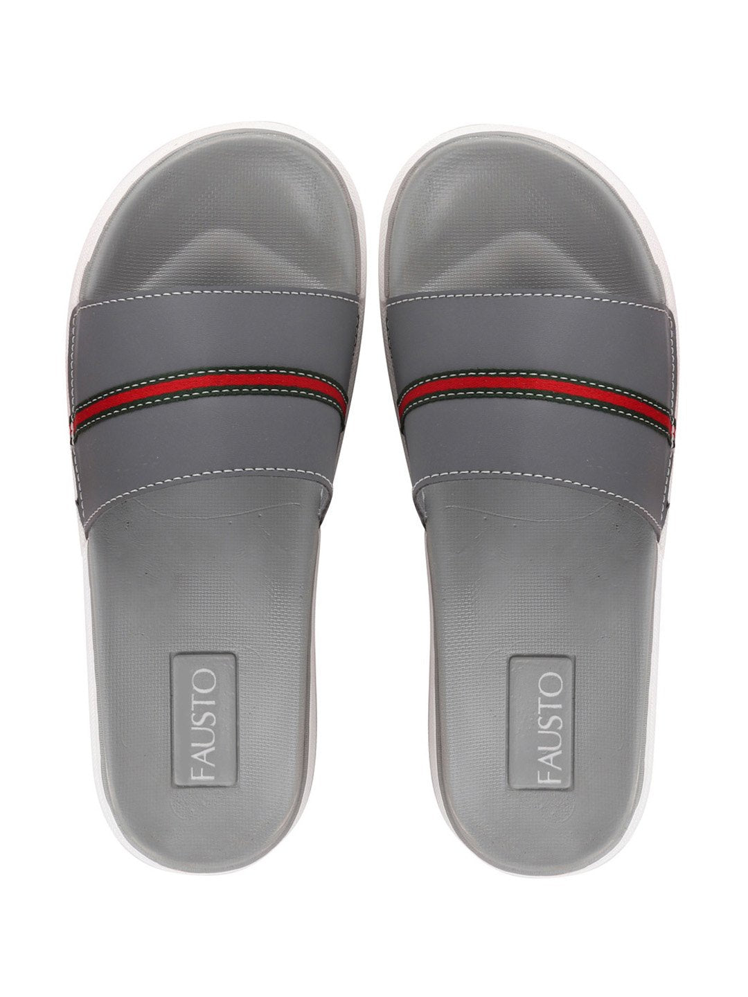 Grey Slip-On Color Block Flip-Flops for Men