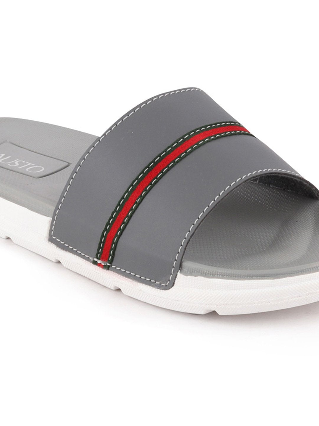 Grey Slip-On Color Block Flip-Flops for Men