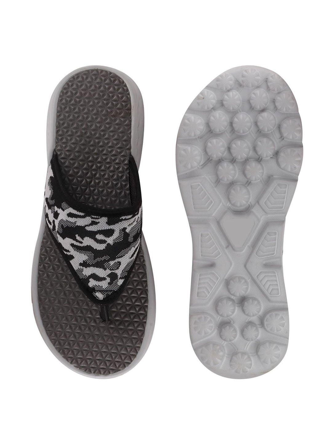 Grey Slip-On Flip-Flops for Men - Casual and Printed