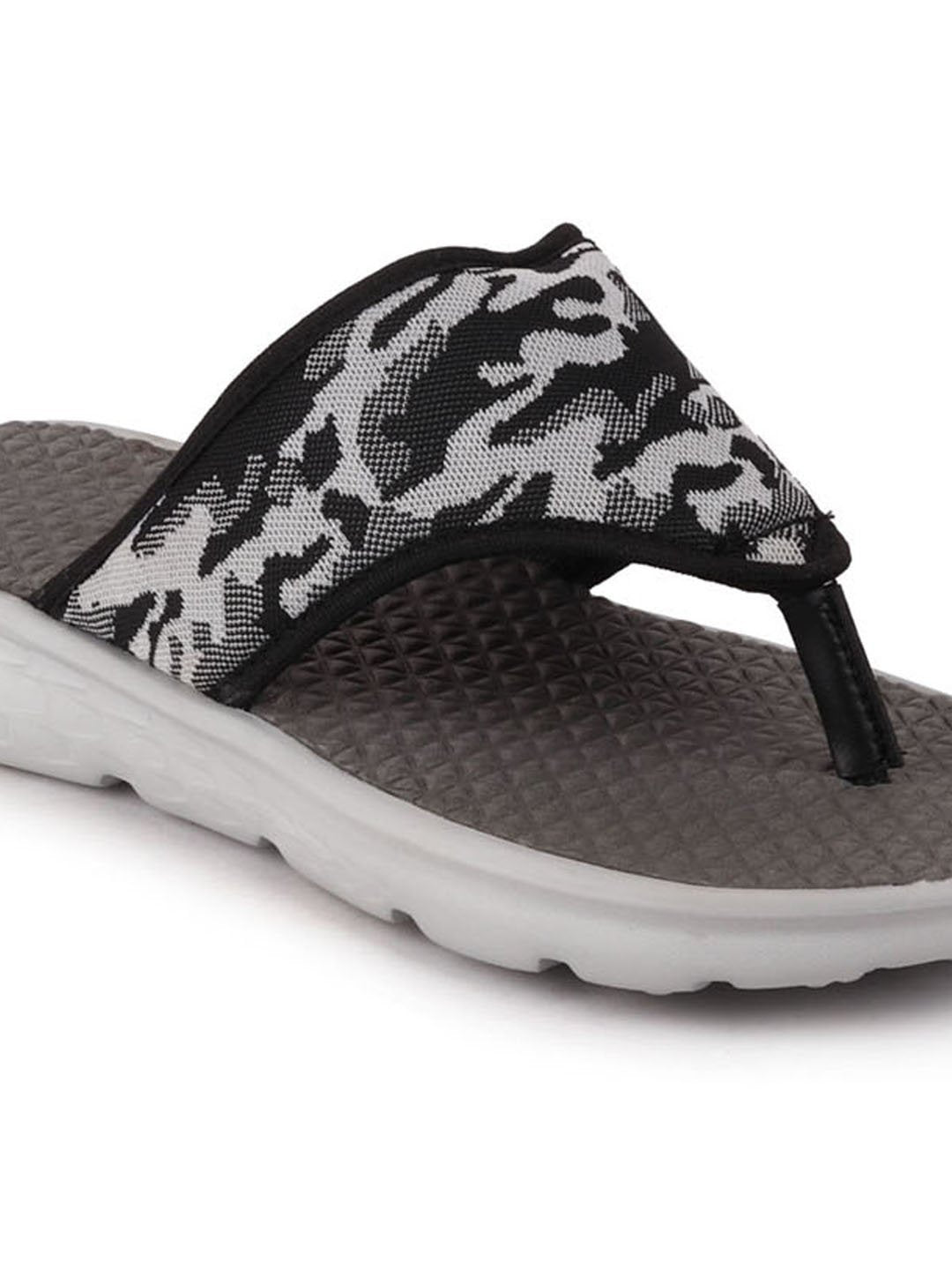 Grey Slip-On Flip-Flops for Men - Casual and Printed