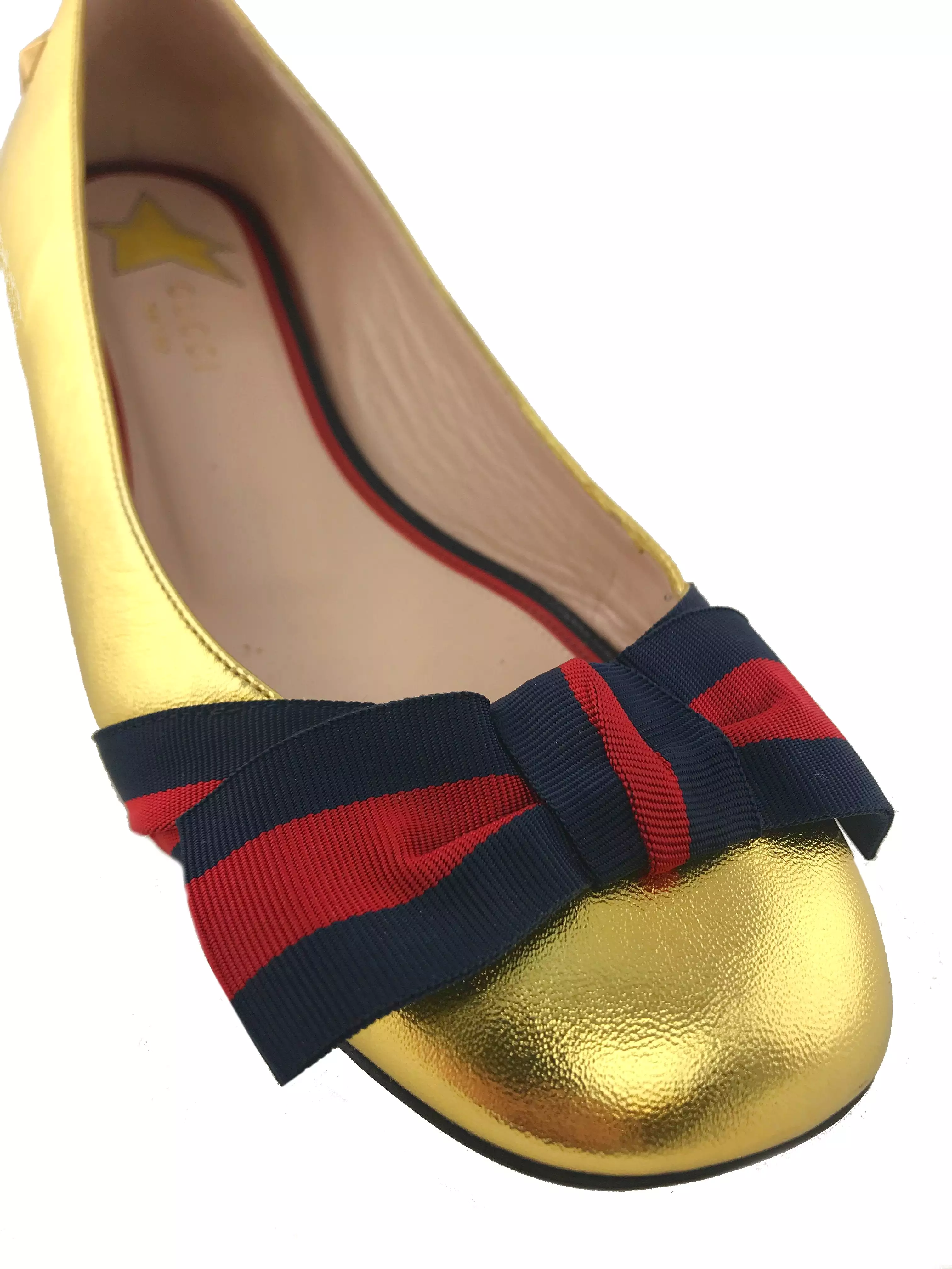 Gucci Aline Leather Flats, Size 8 - Buy Now