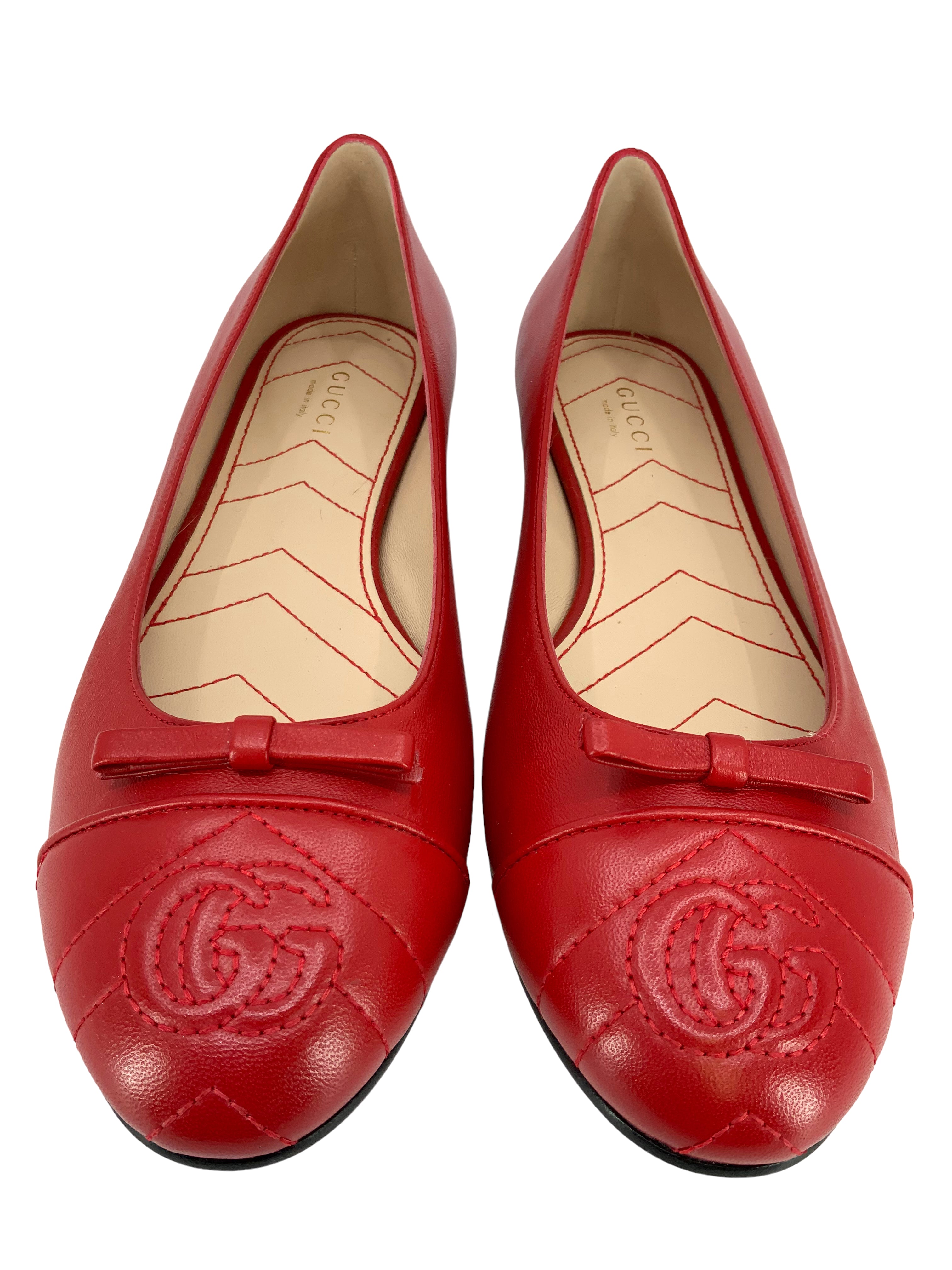 Gucci GG Marmont Leather Ballet Flats Size 8 - BRAND NEW