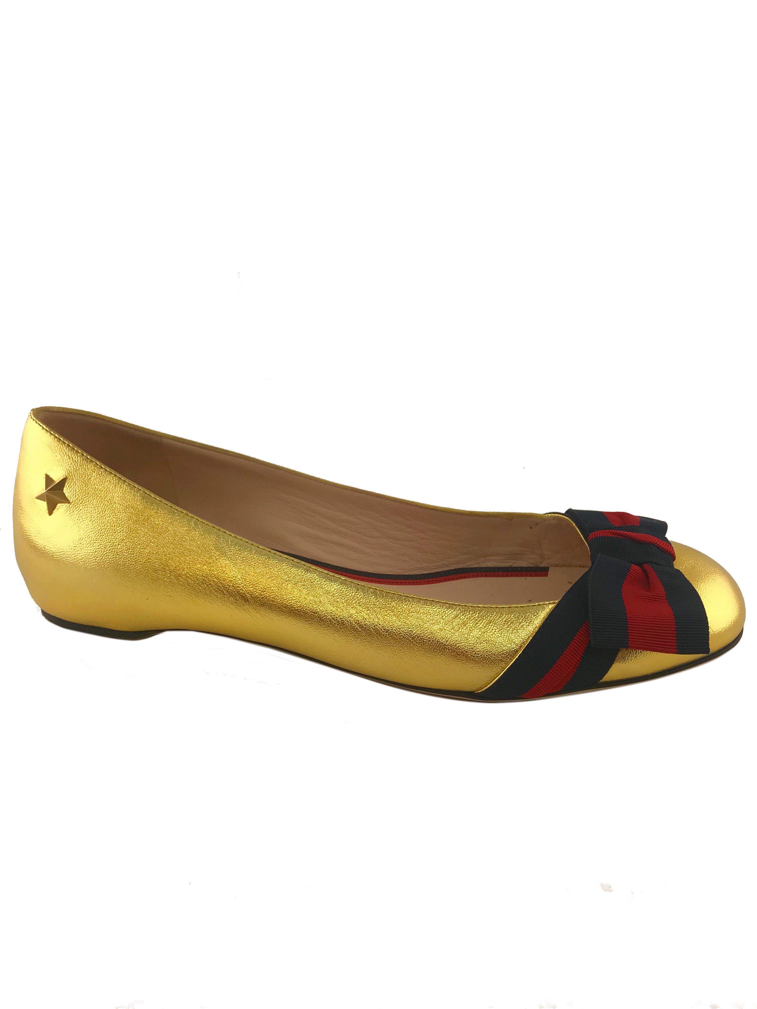 Gucci leather flats size 8