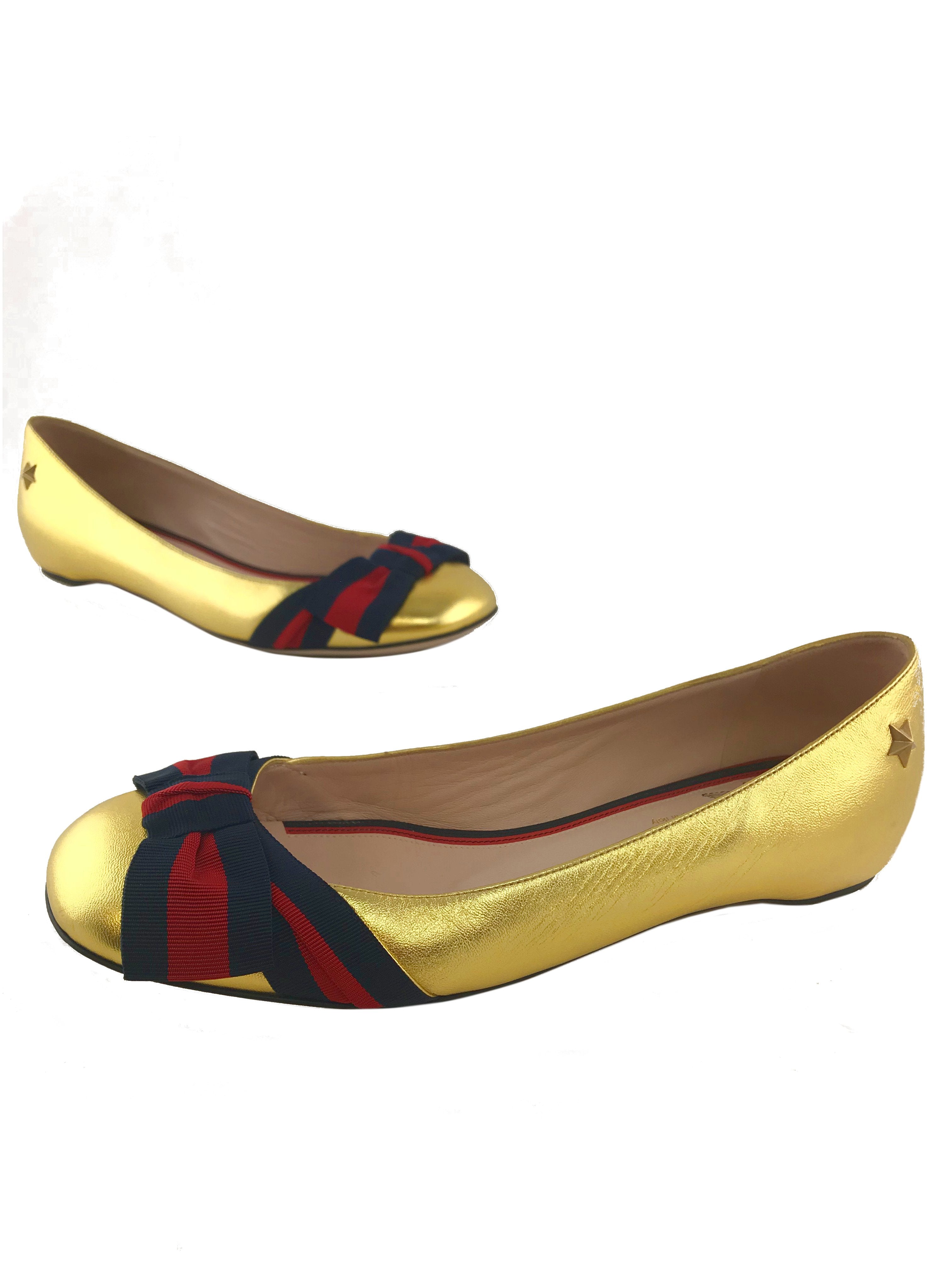 Gucci leather flats size 8