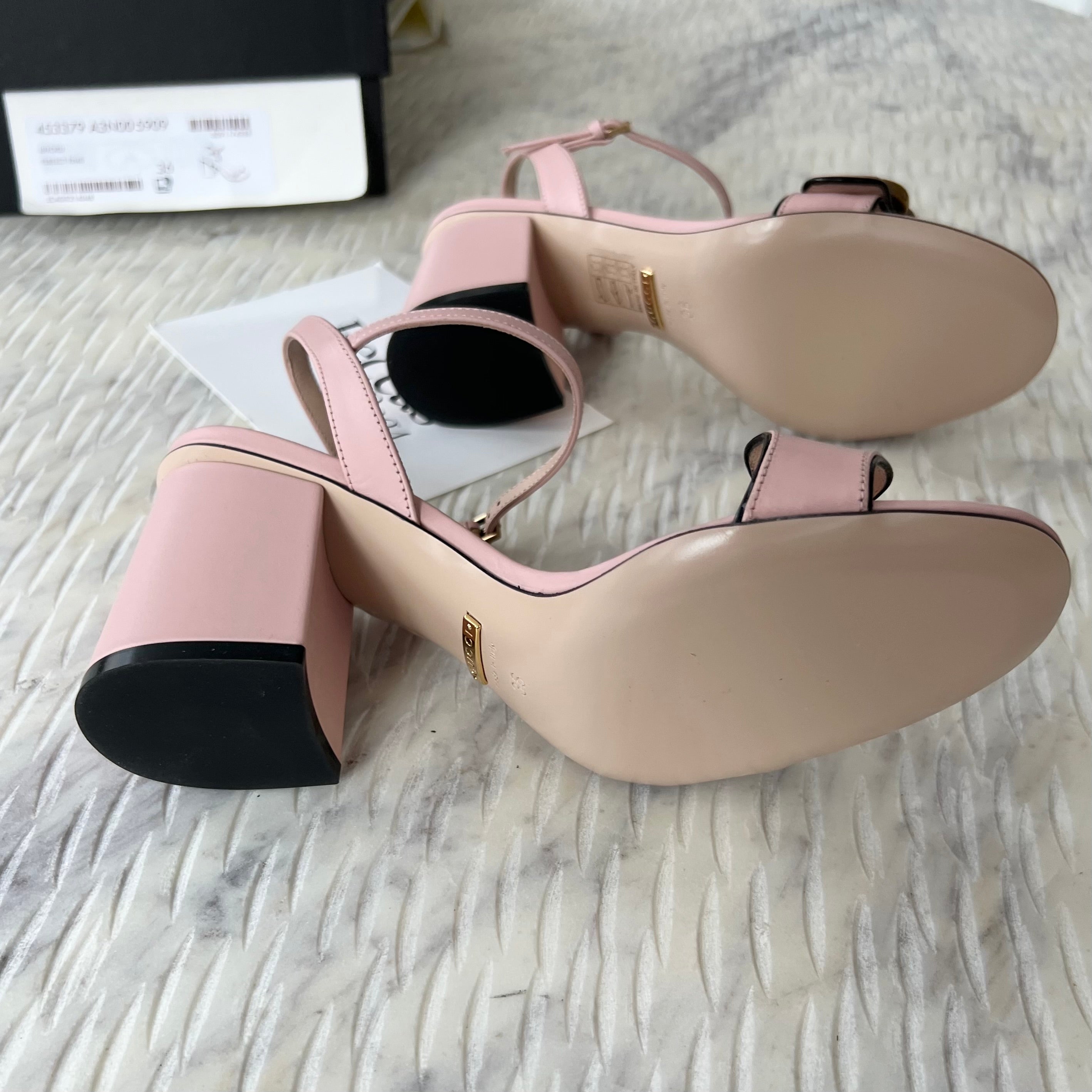 Gucci Leather Sandals with Mid Heel