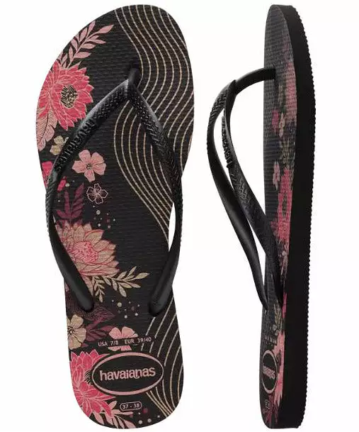 Havaiana Slim Black Organic Flip Flops