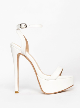 high heel shoes with platform and ankle buckle strap