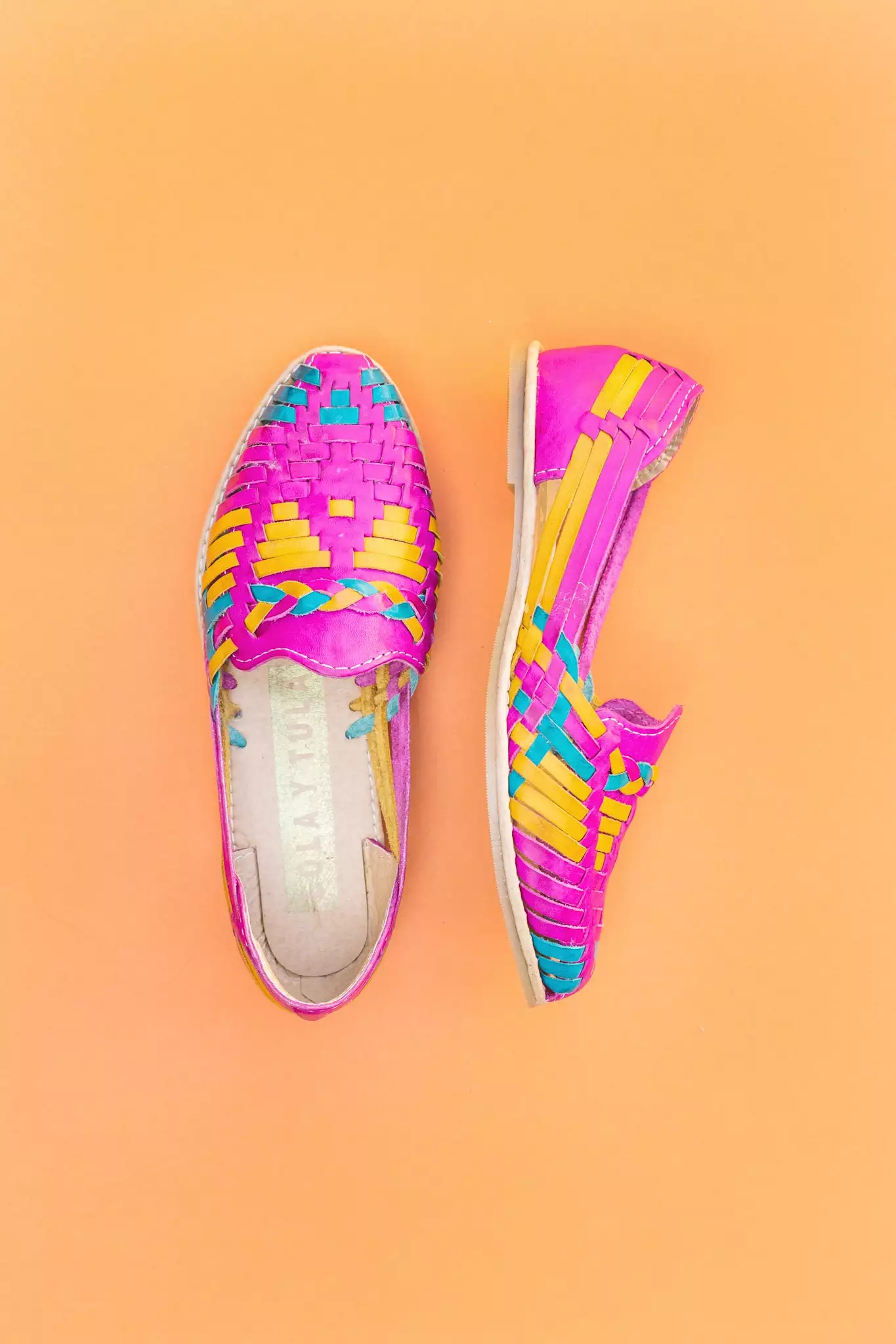 Hot Pink Huarache Shoes with Tangerine and Turquoise - Buy Now