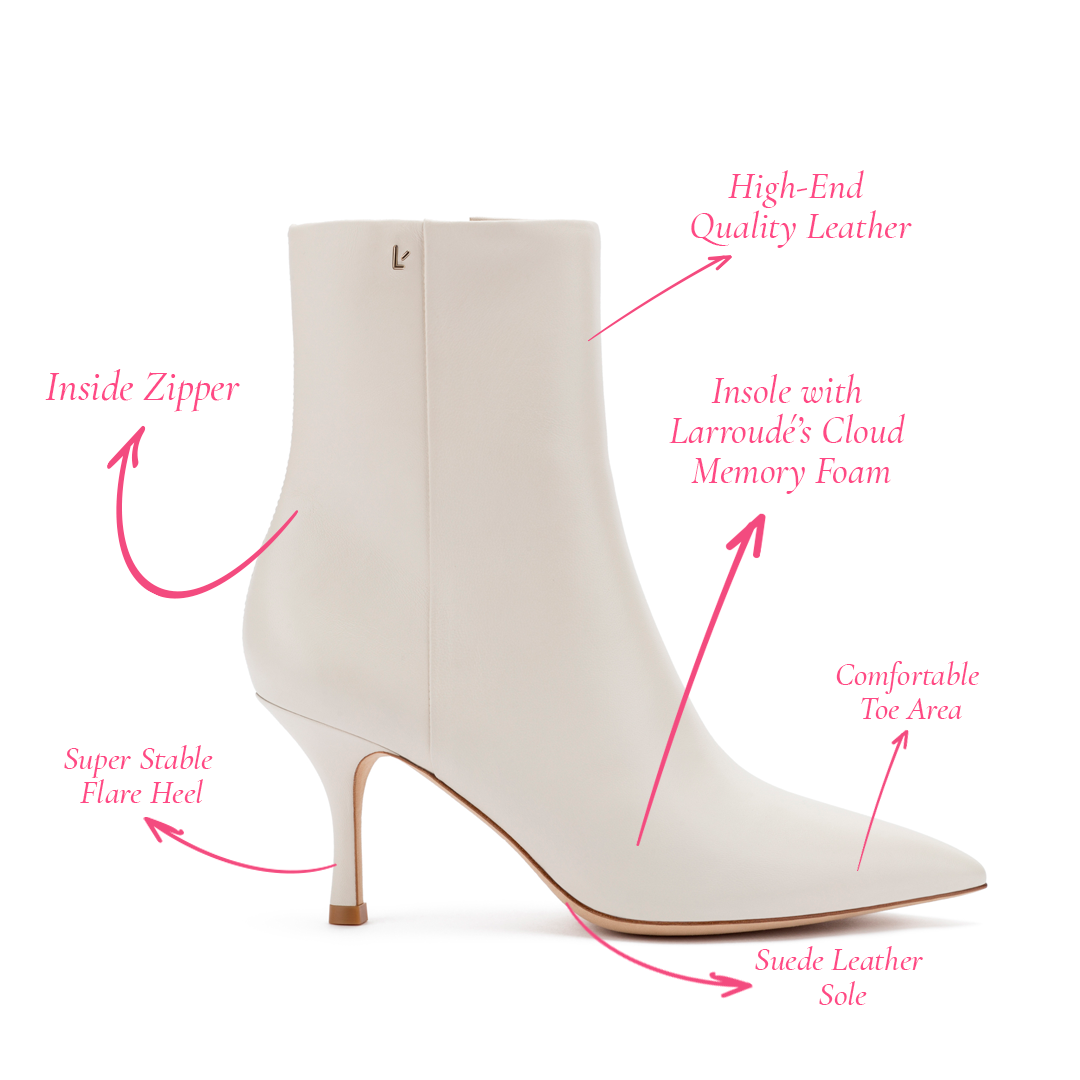 Ivory Leather Mini Kate Boot