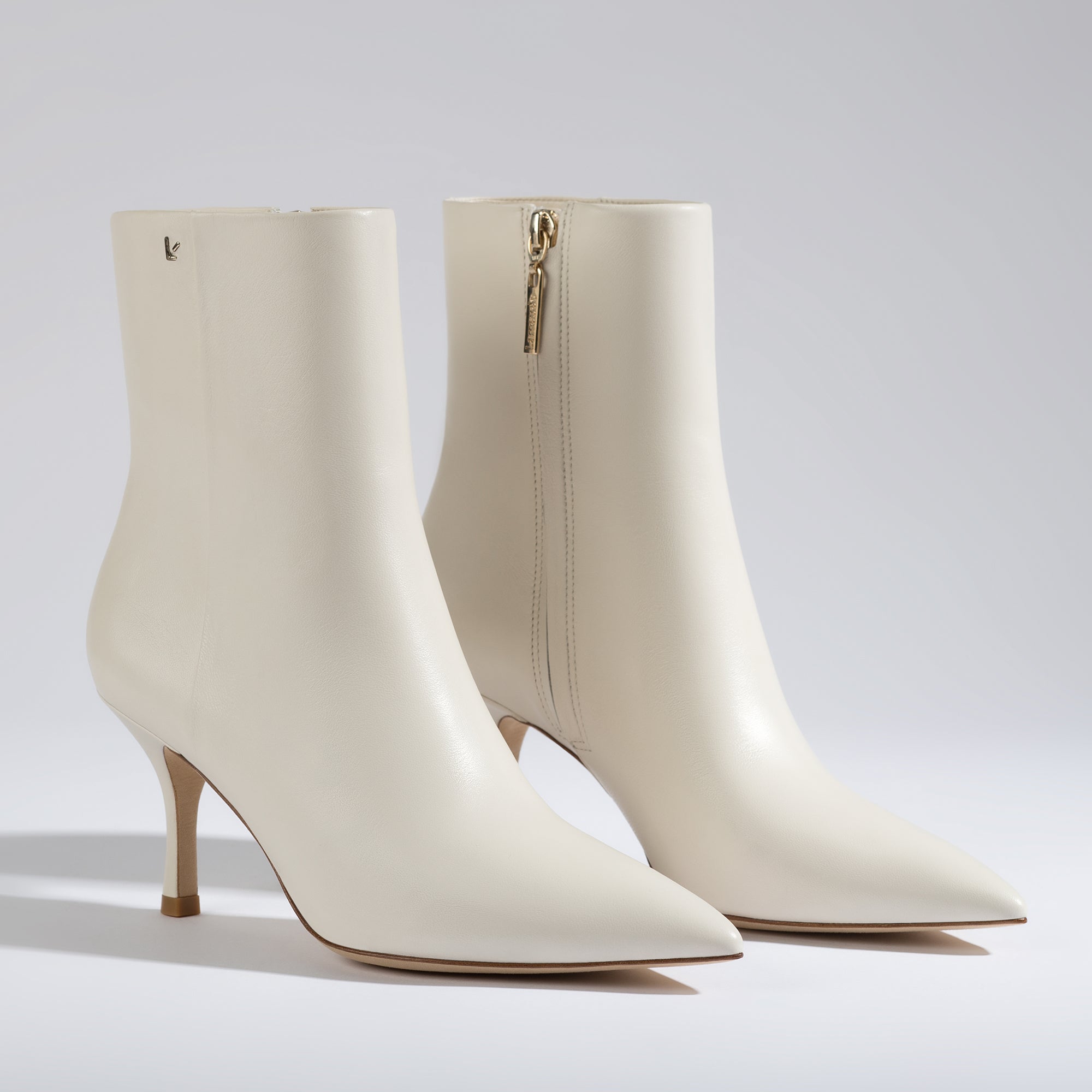 Ivory Leather Mini Kate Boot