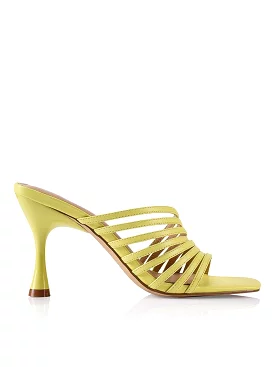 Izaac Lime Leather Mules