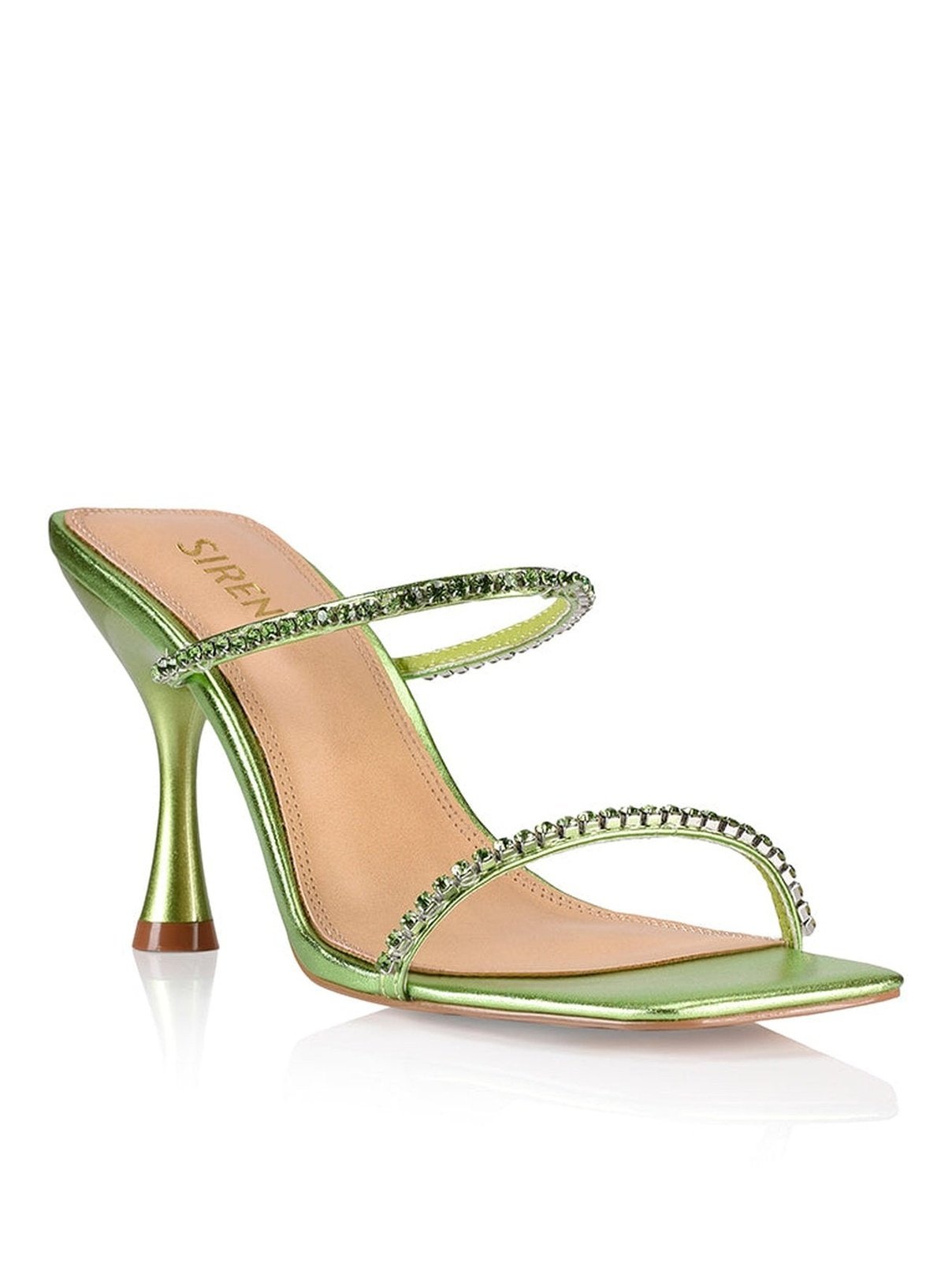 Izzy Lime Green Metallic Leather Stiletto Heels