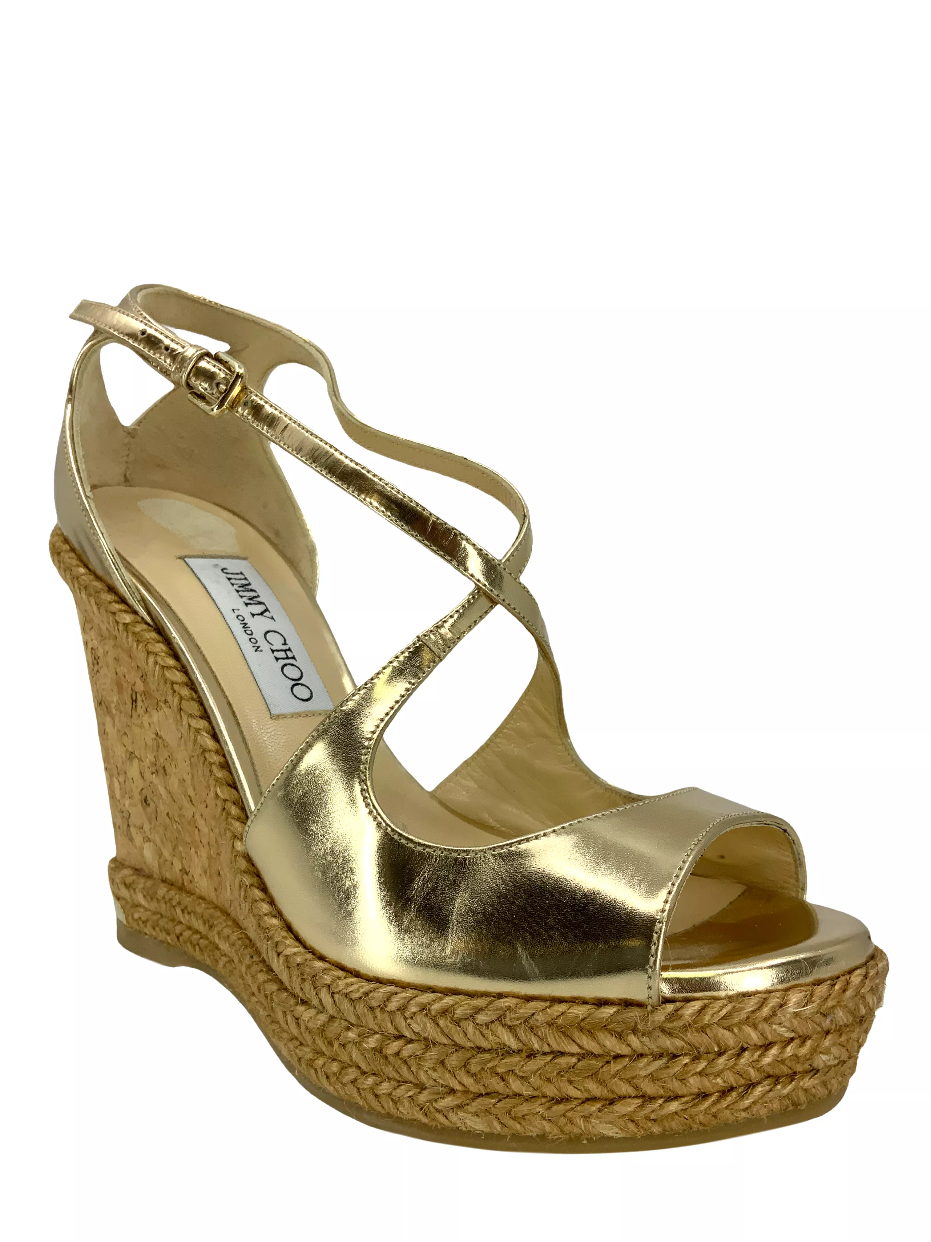 Jimmy Choo Dakota Wedge Espadrille Sandals Size 7.5