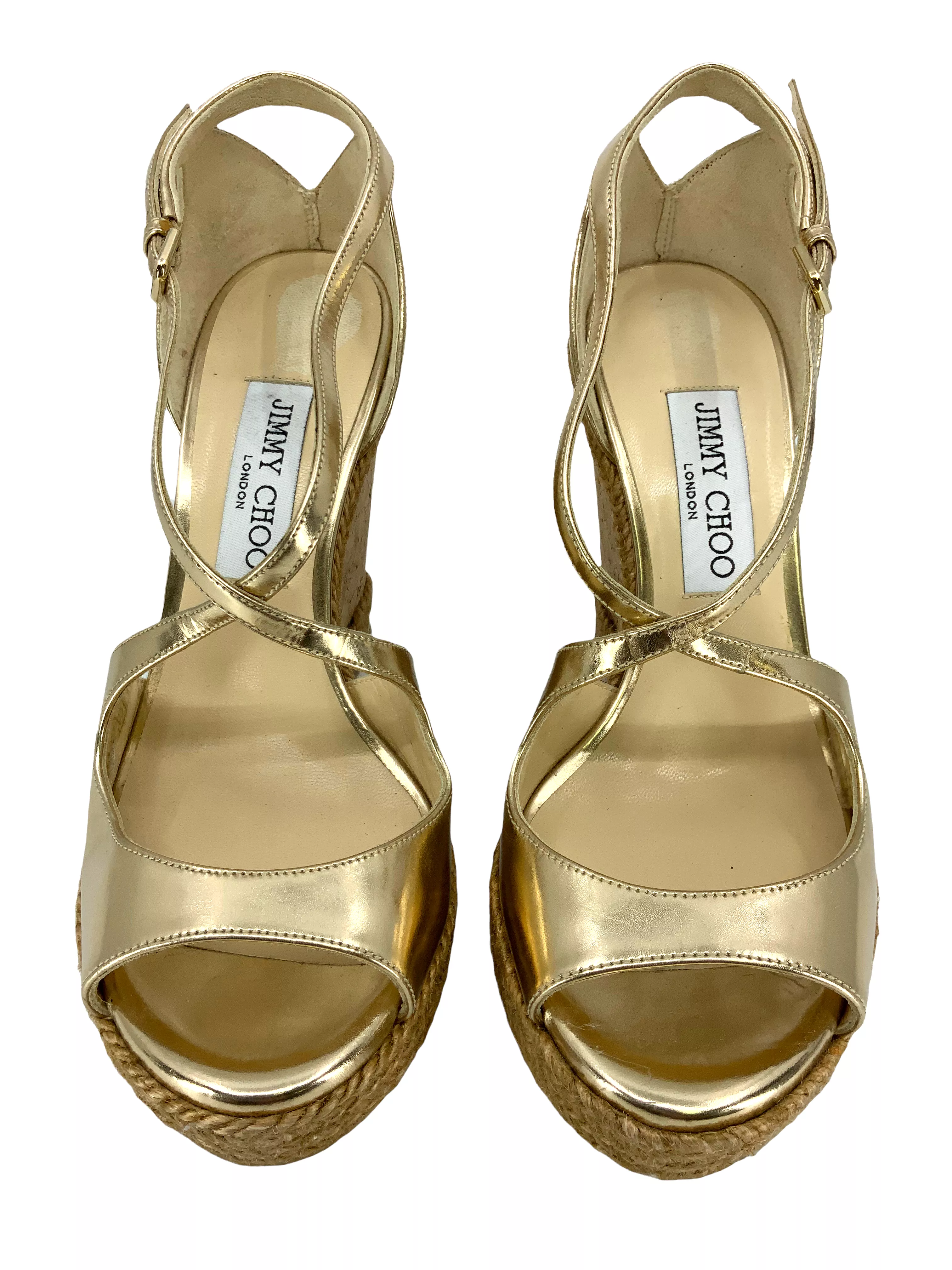 Jimmy Choo Dakota Wedge Espadrille Sandals Size 7.5