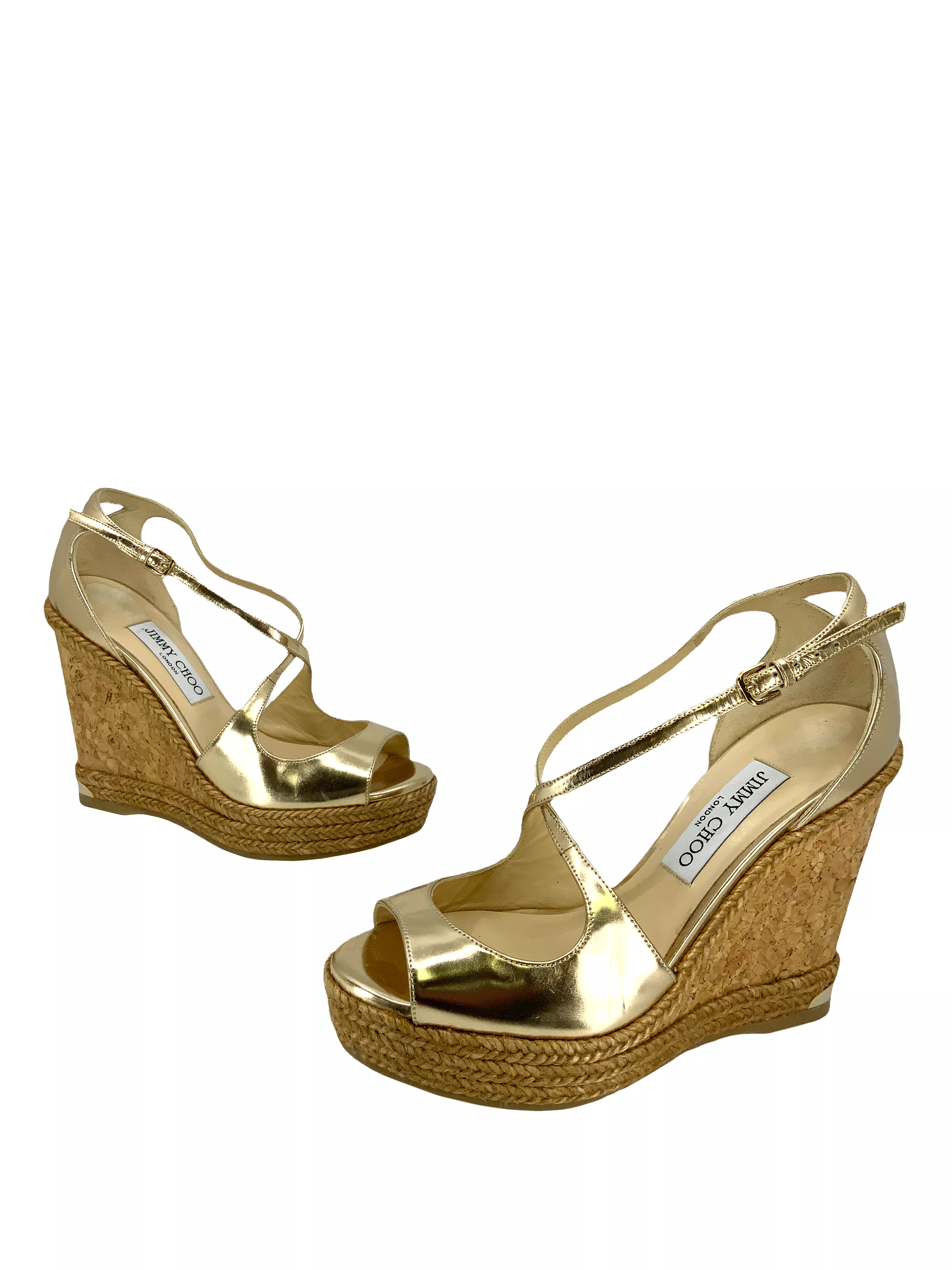 Jimmy Choo Dakota Wedge Espadrille Sandals Size 7.5