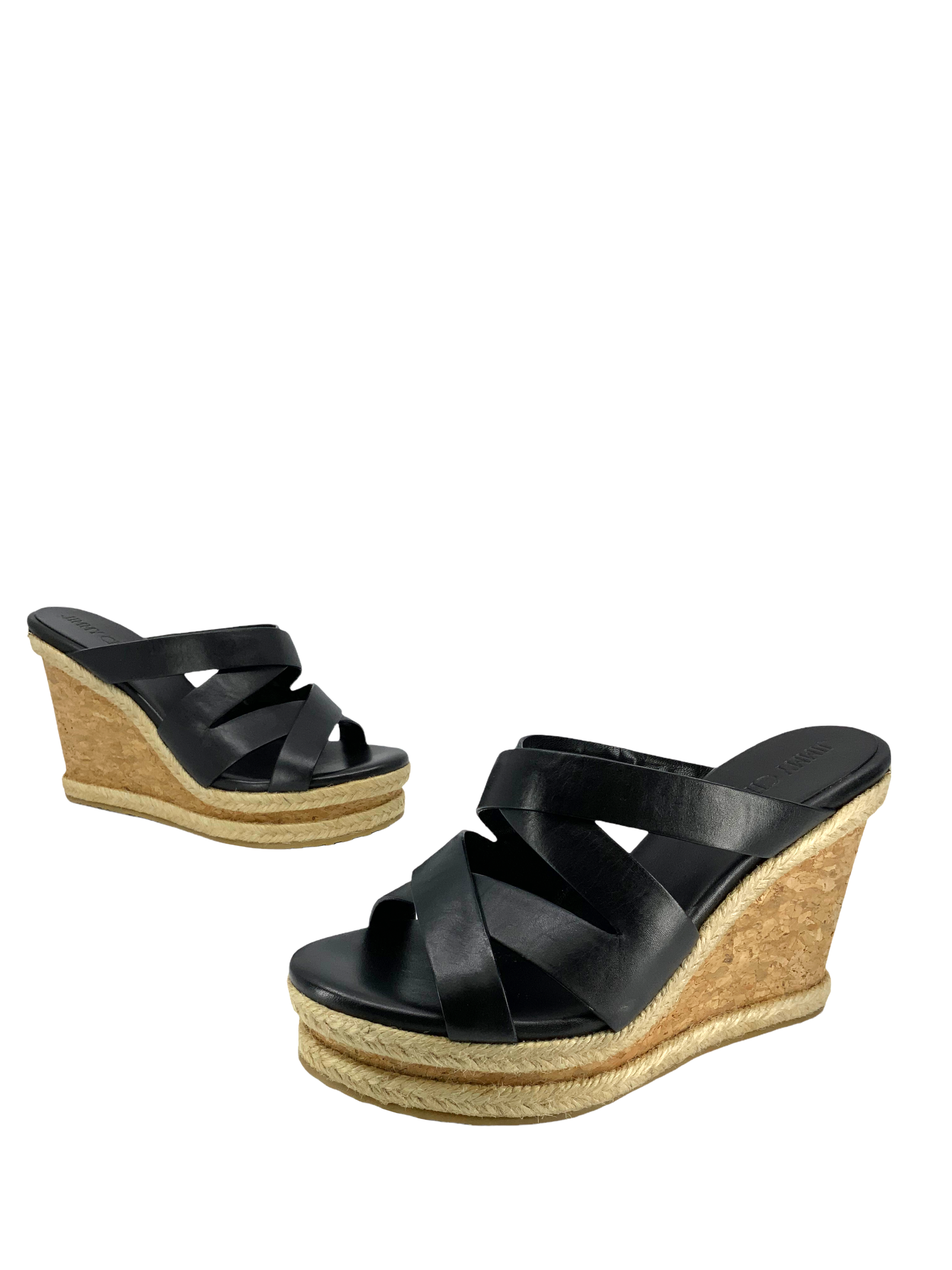 Jimmy Choo Prisma Cork Wedge Sandals Size 6