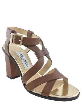 Jimmy Choo sandals - Leather Strappy Block Heel - Size 7