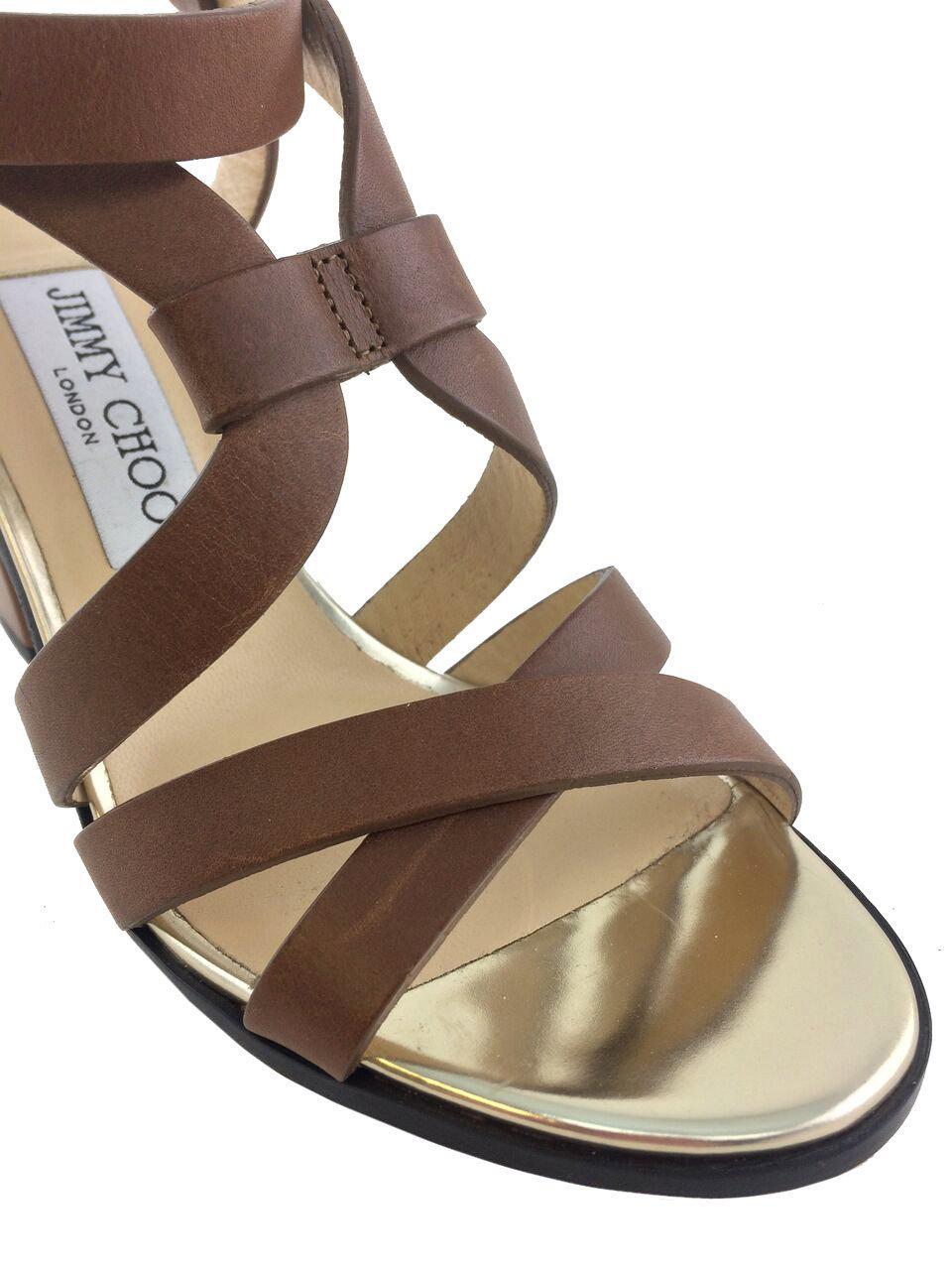 Jimmy Choo sandals - Leather Strappy Block Heel - Size 7