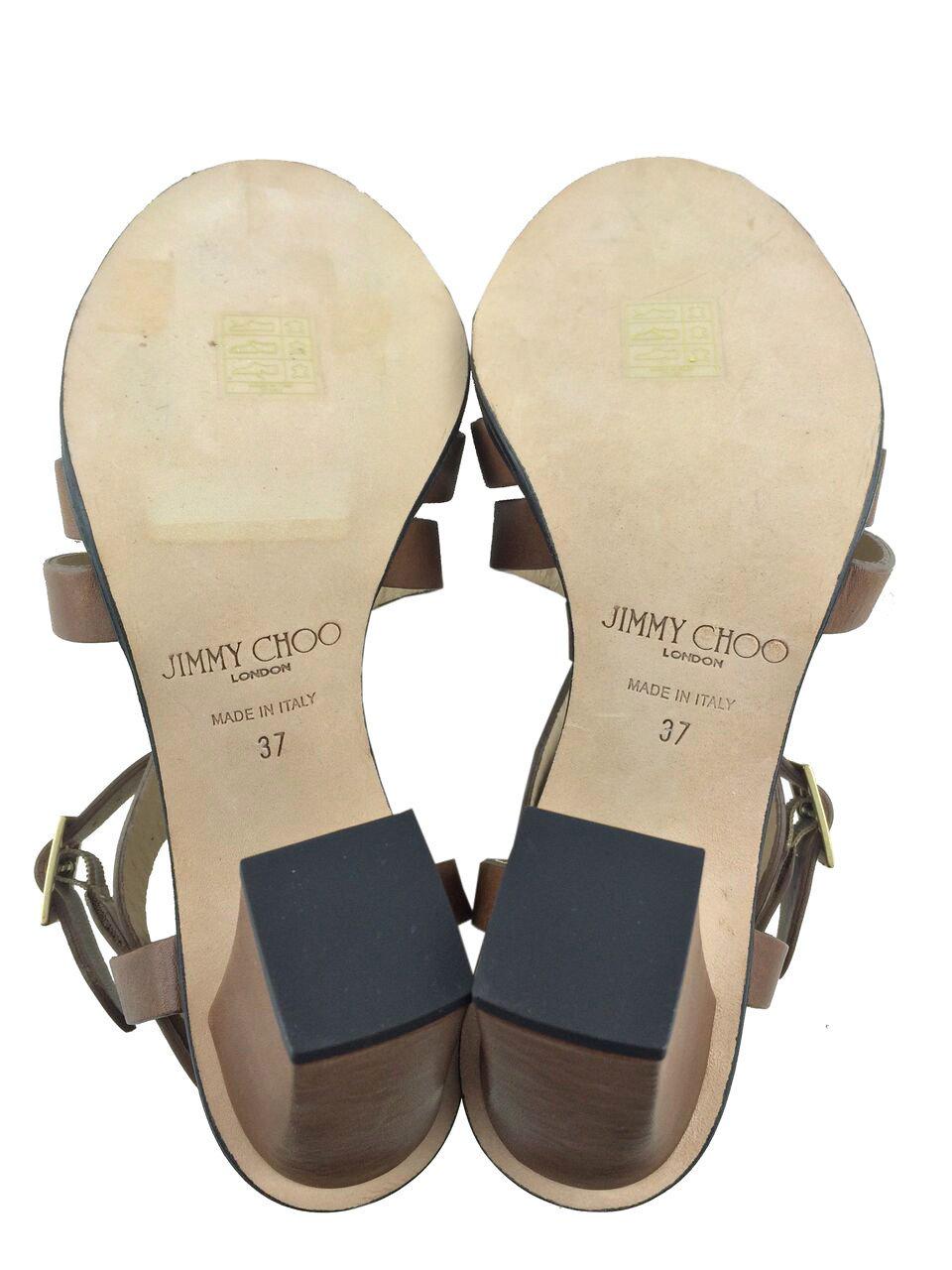 Jimmy Choo sandals - Leather Strappy Block Heel - Size 7