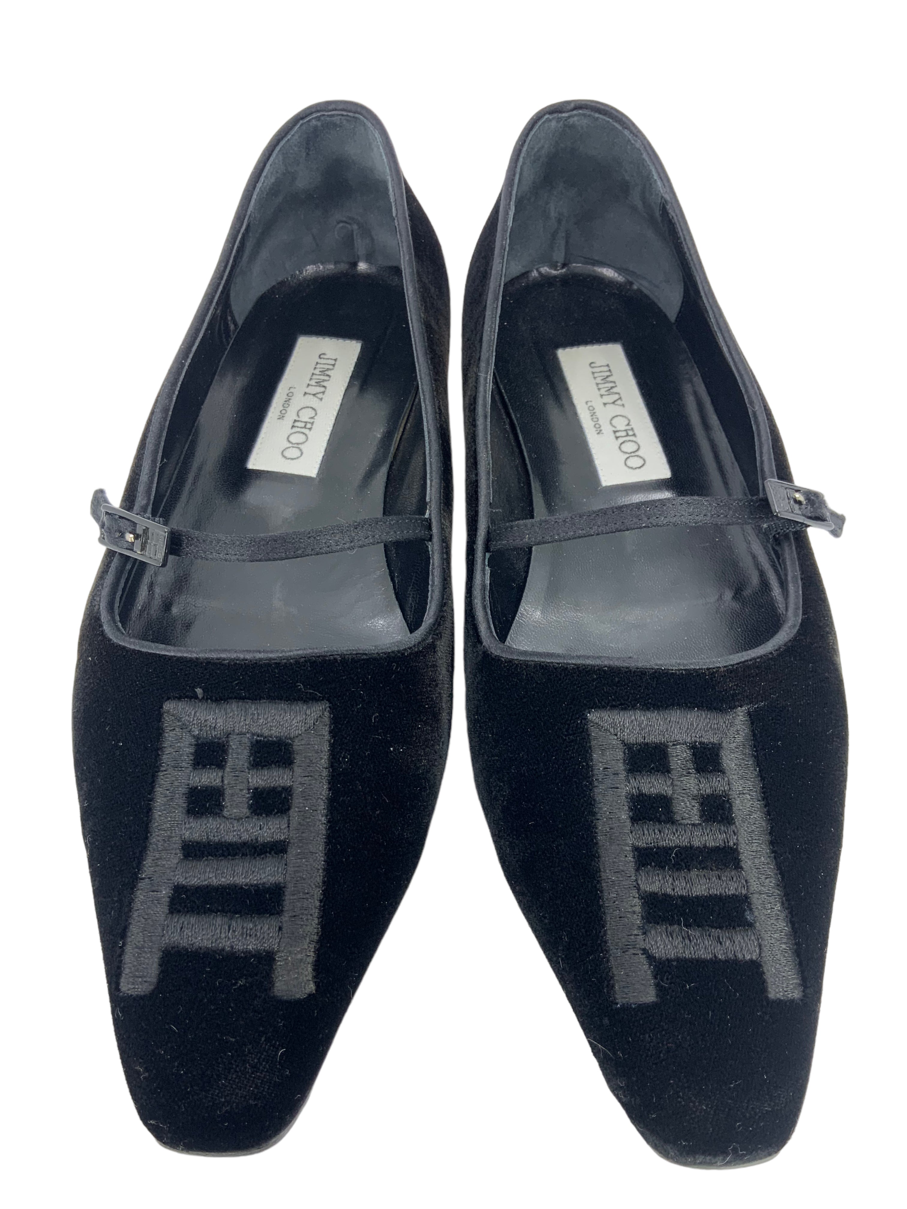 Jimmy Choo Velvet Ballet Flats 8