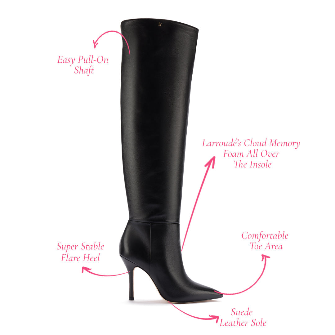 Kate Black Leather Hi Boot - The Best Choice for Style and Durability