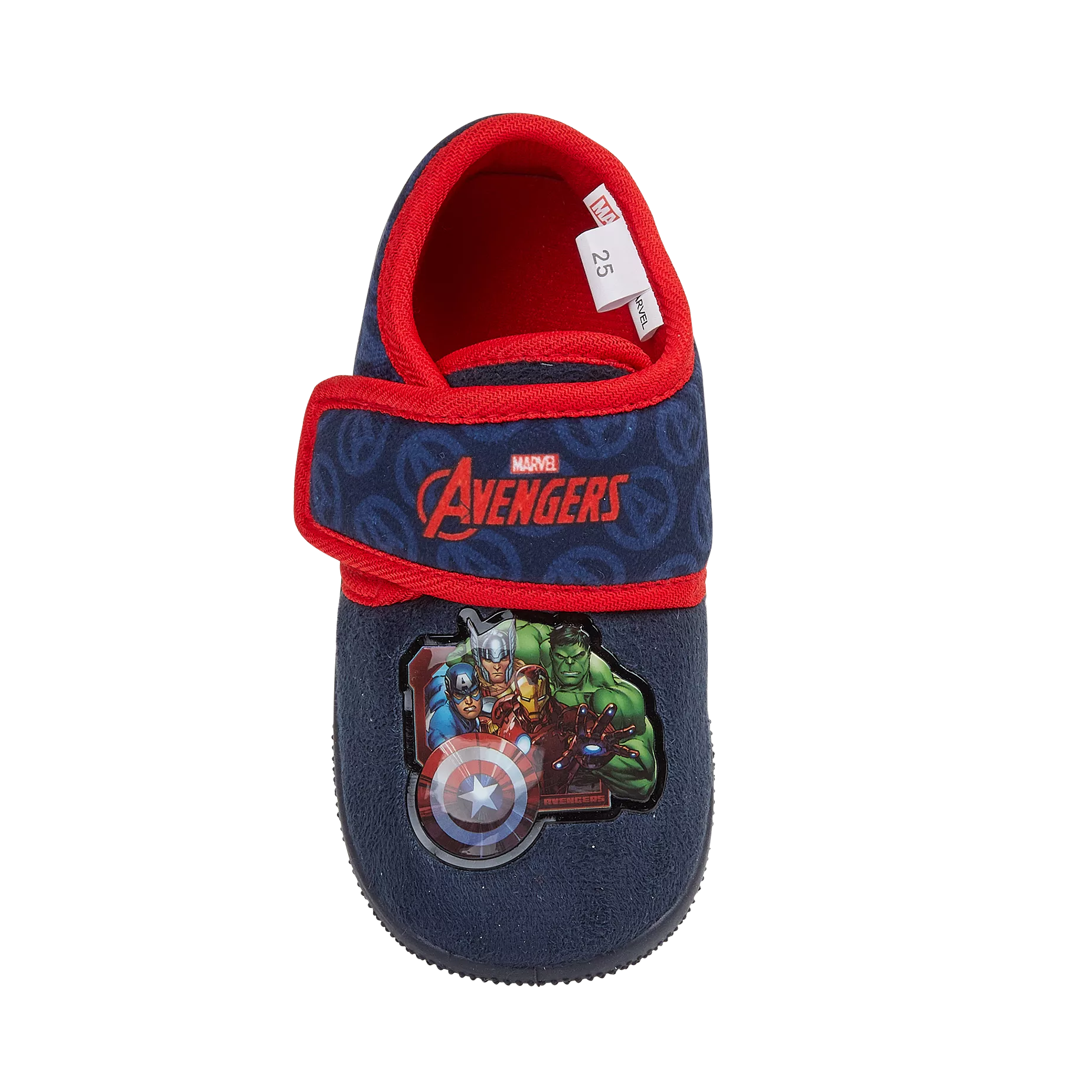 Kids Avengers Bedroom Slippers, Navy/Red, Boys, Childs, Childrens, DC Comics, Size 7-12.