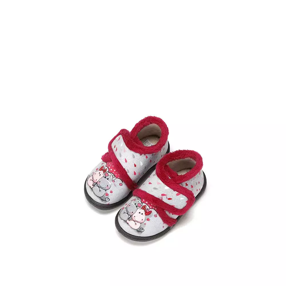 Kids Bedroom Slippers Hippos Theme, Strap Over Strap, Plumaflex Material, On Sale