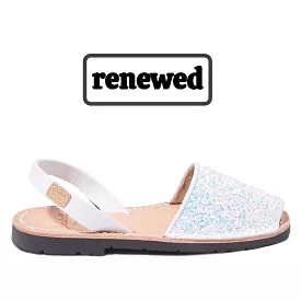 Kids Glitter Leather Open Toe Menorcan Sandal - Iker 1097R Glitter