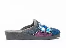 Ladies Bedroom Slippers Grey Multi