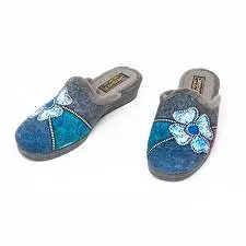 Ladies Bedroom Slippers Grey Multi