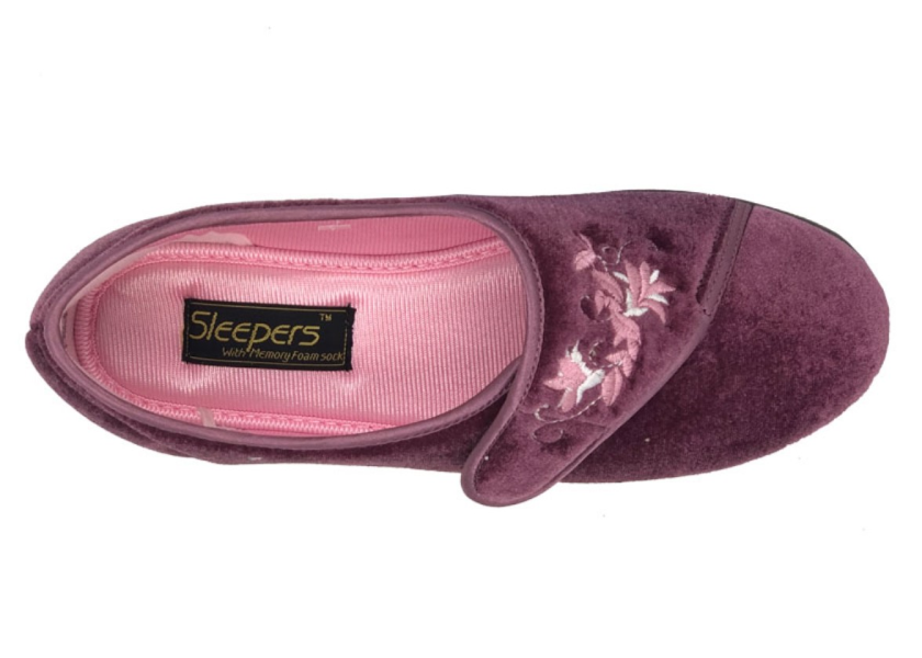 Ladies Bedroom Slippers Strap Women's Comfort Memory Foam Jolene Heather