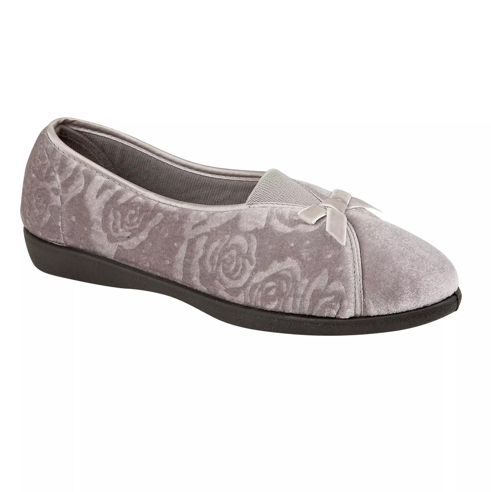 Ladies Grey Bedroom Slippers - Bessie Jo & Joe