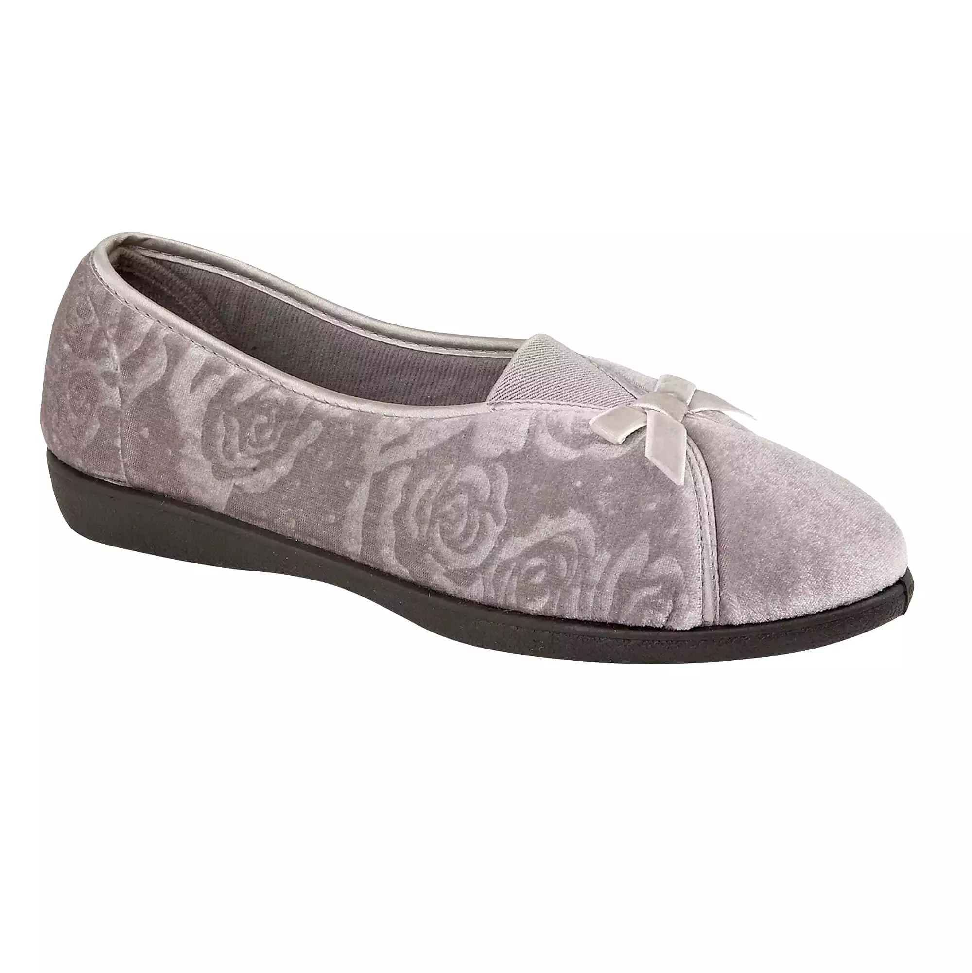 Ladies Grey Bedroom Slippers - Bessie Jo & Joe