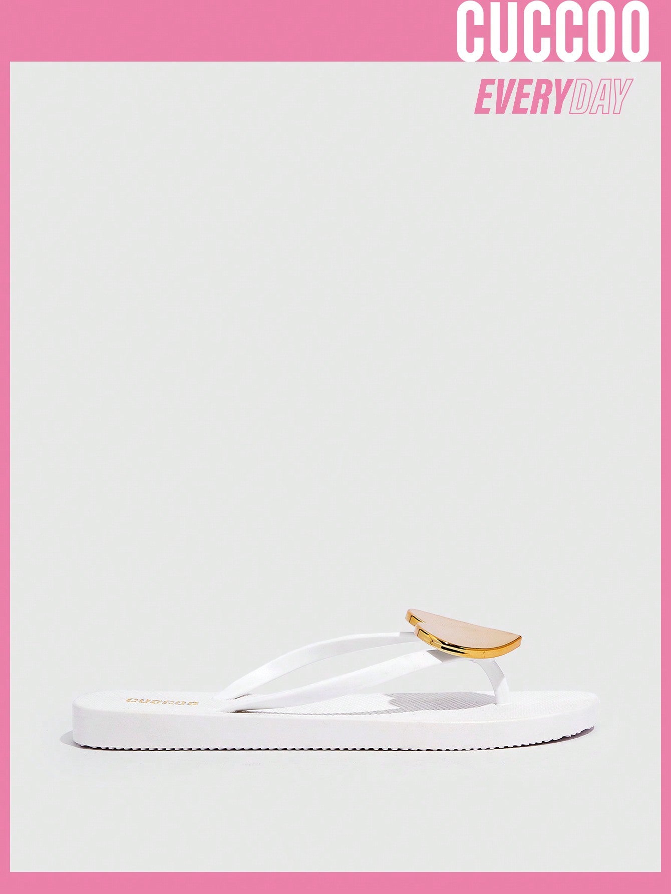 Ladies' White PVC Flip Flops with Heart Decoration, Ideal for Spring and Summer