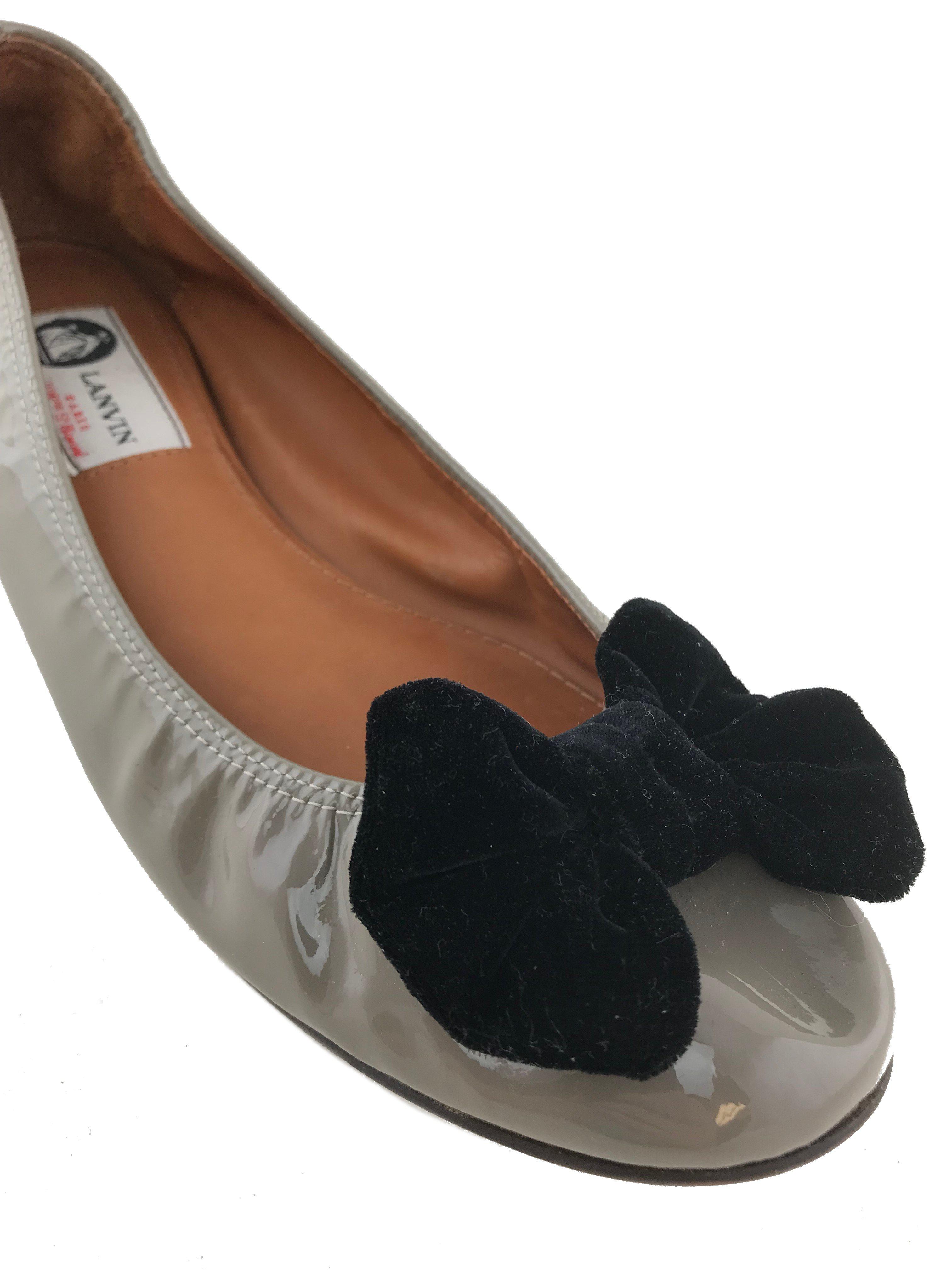 Lanvin Patent Leather Bow Ballet Flats 8.5