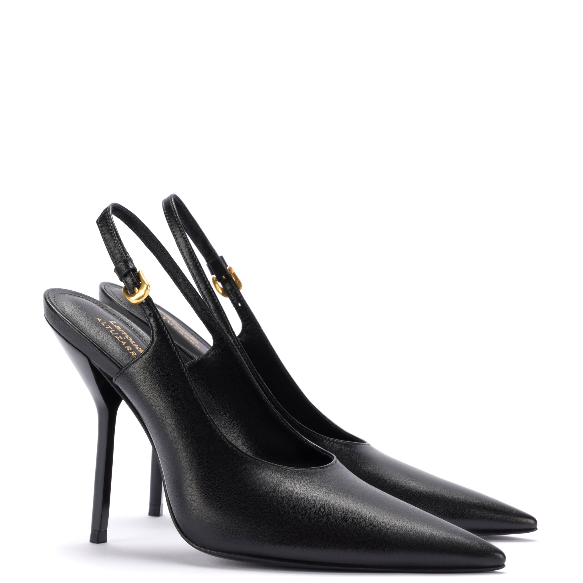 Larroudé Altuzarra black leather pump.