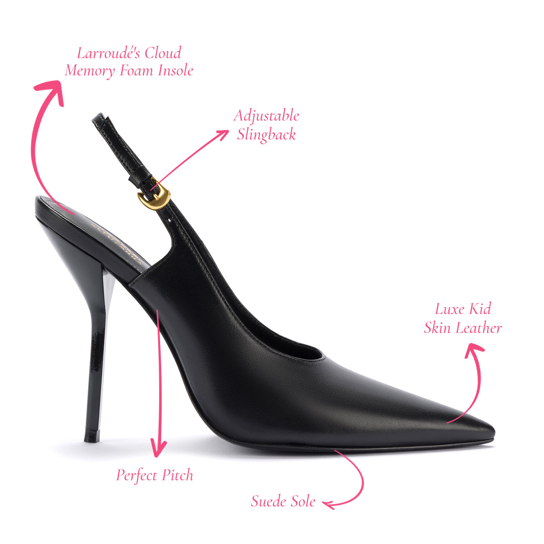 Larroudé Altuzarra black leather pump.