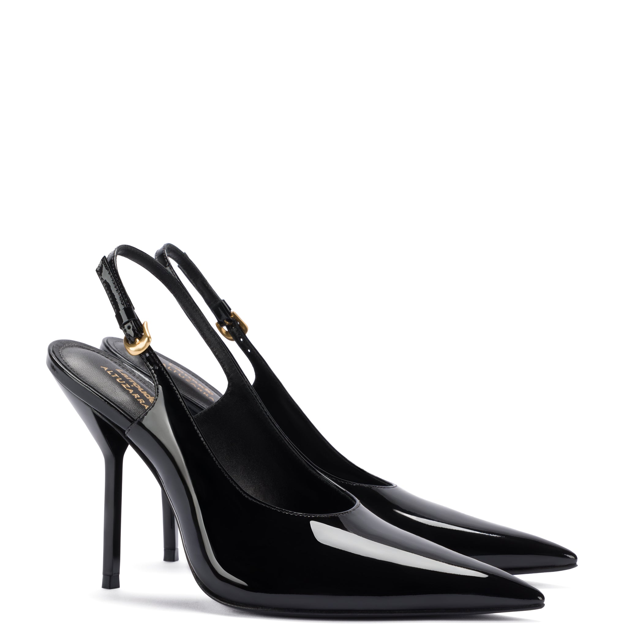 Larroudé Altuzarra Black Patent Leather Pump