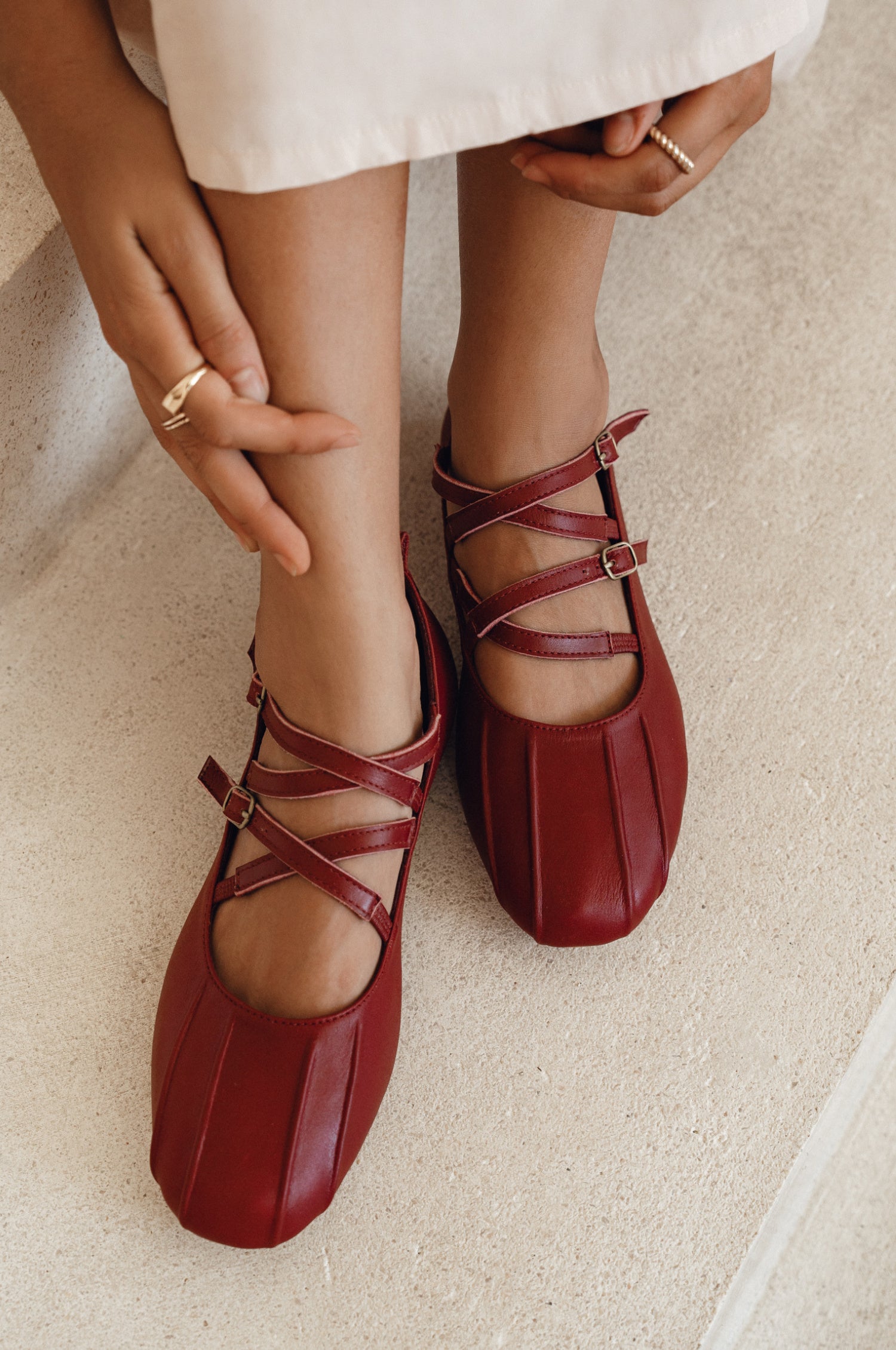 Leather Flats - Criss Cross Style