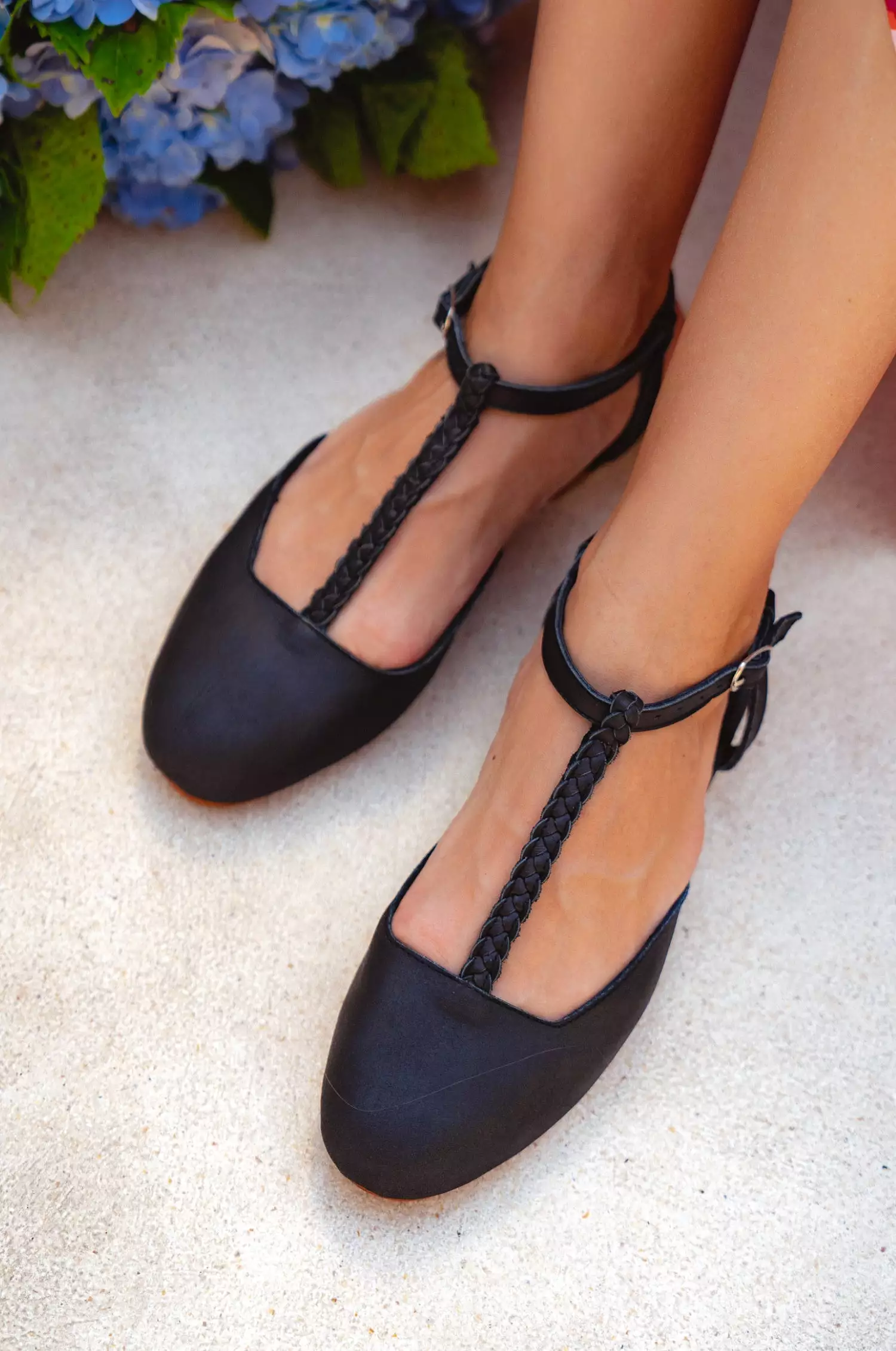 Leather Flats - Tresser Slingback