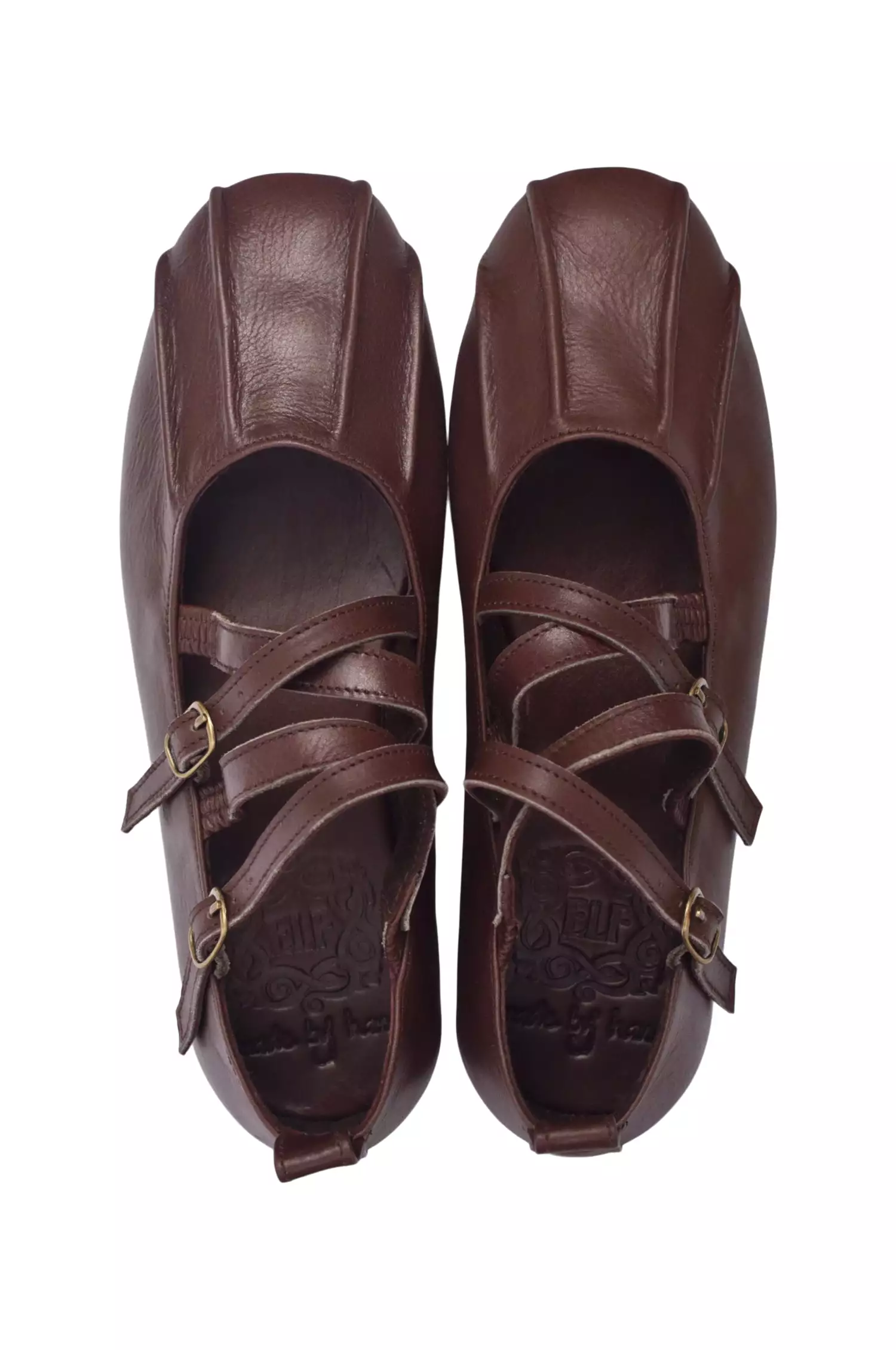 Leather Flats with Criss Cross Design