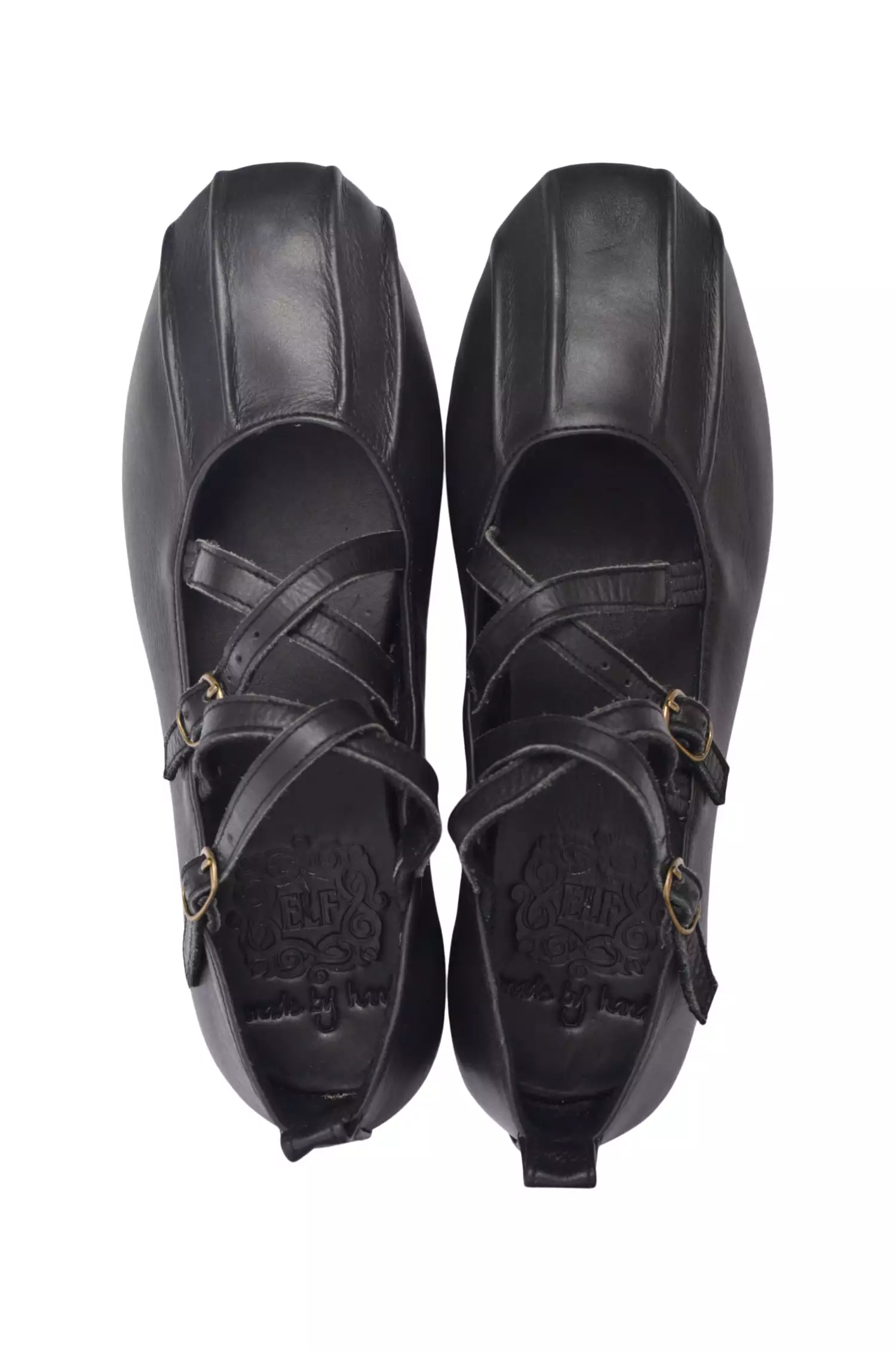 Leather Flats with Criss Cross Design