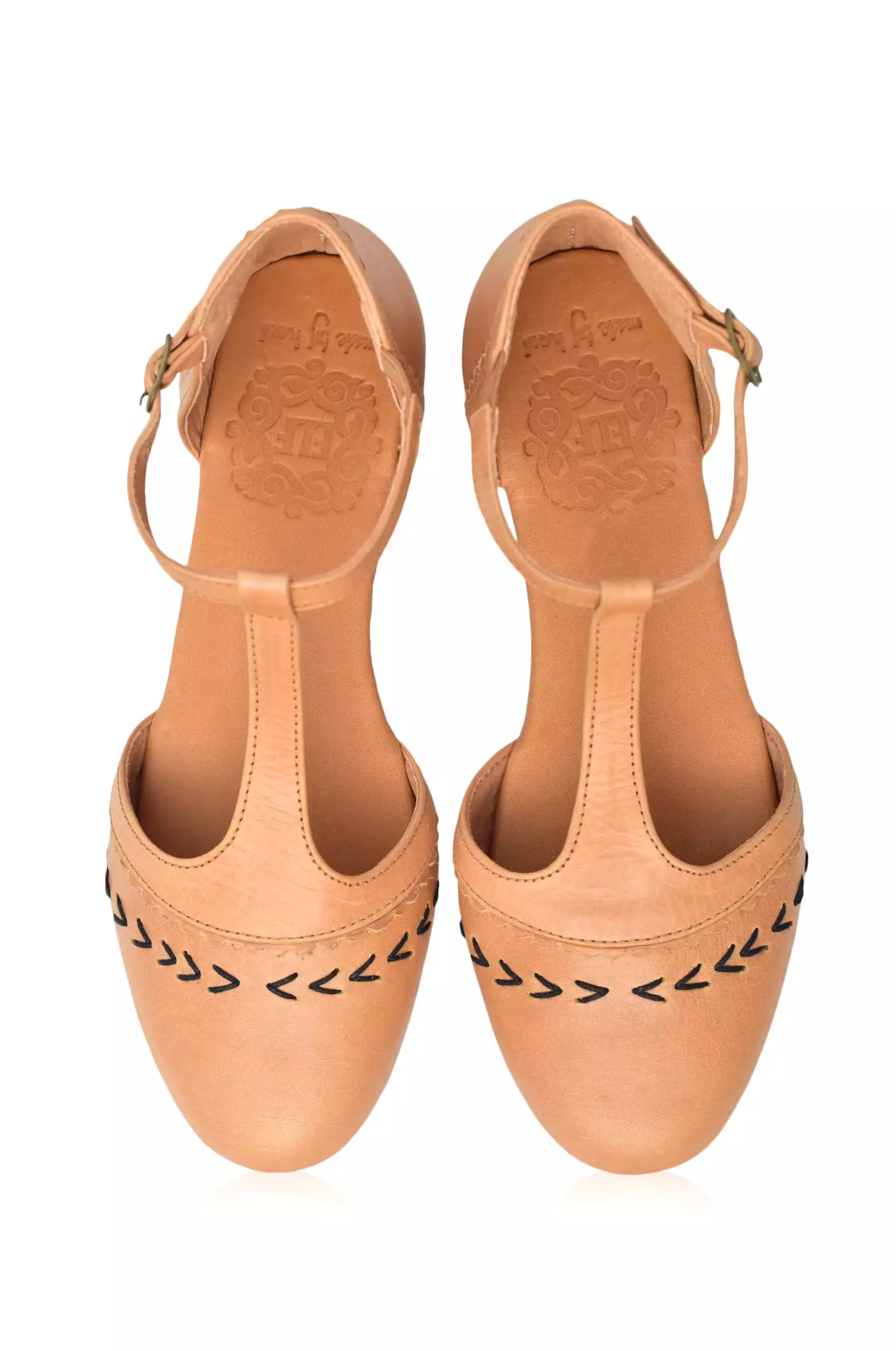 Leather T-Strap Flats - Wonderland Collection