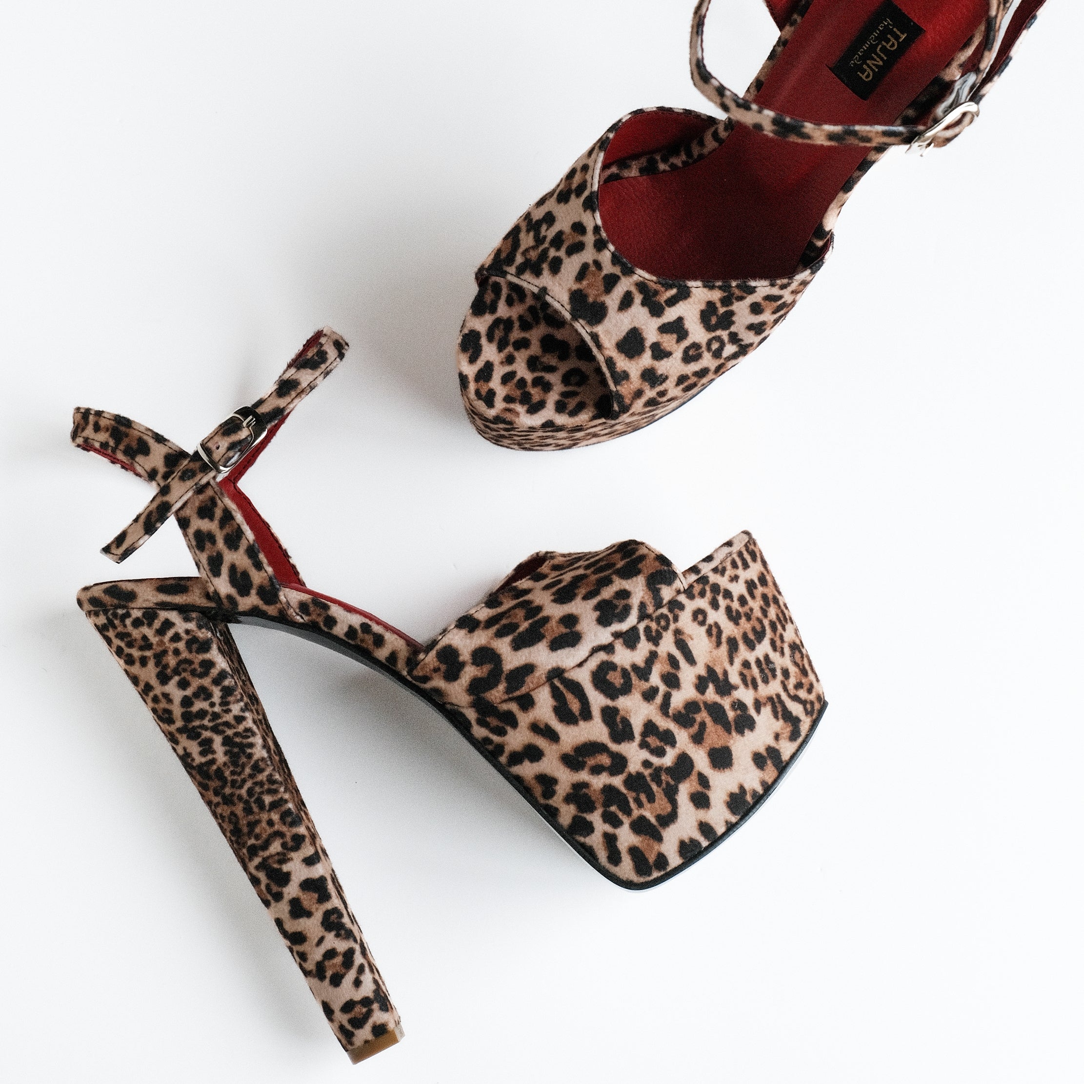 Leopard Print Chunky Heel Sandals